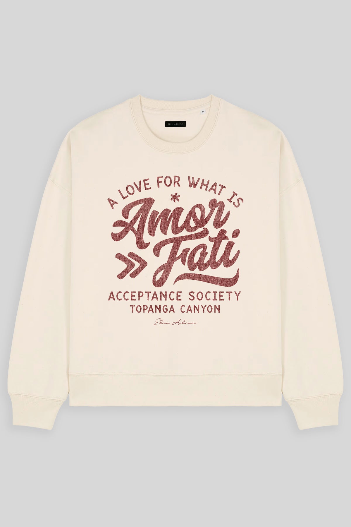 Eden Ashram Amor Fati Women's Premium Organic Sweatshirt Natural Raw