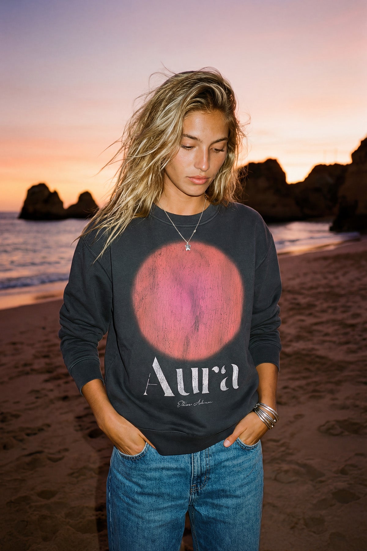 Eden Ashram Aura Premium Faded Sweatshirt