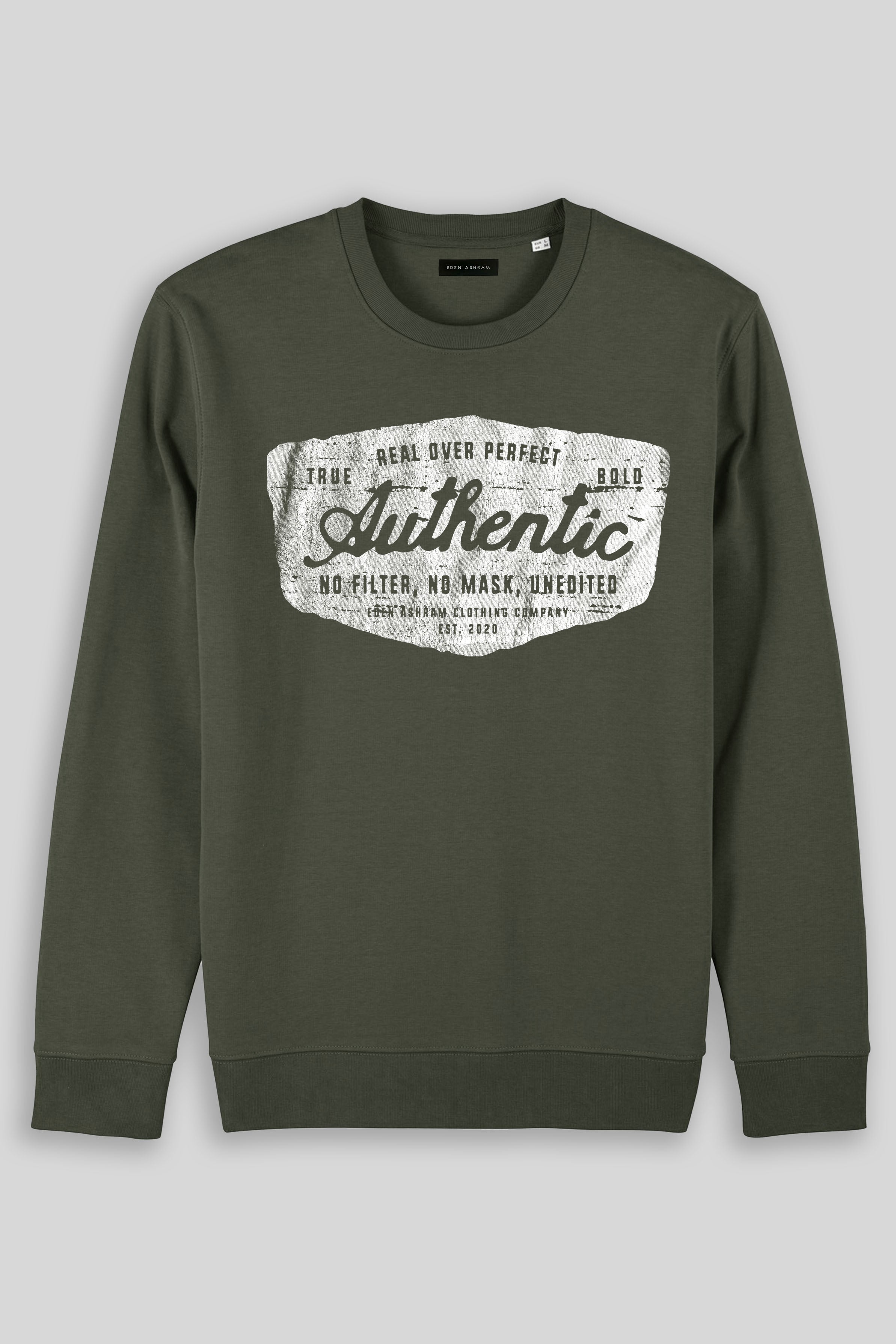 Eden Ashram Authentic Iconic Sweatshirt Khaki