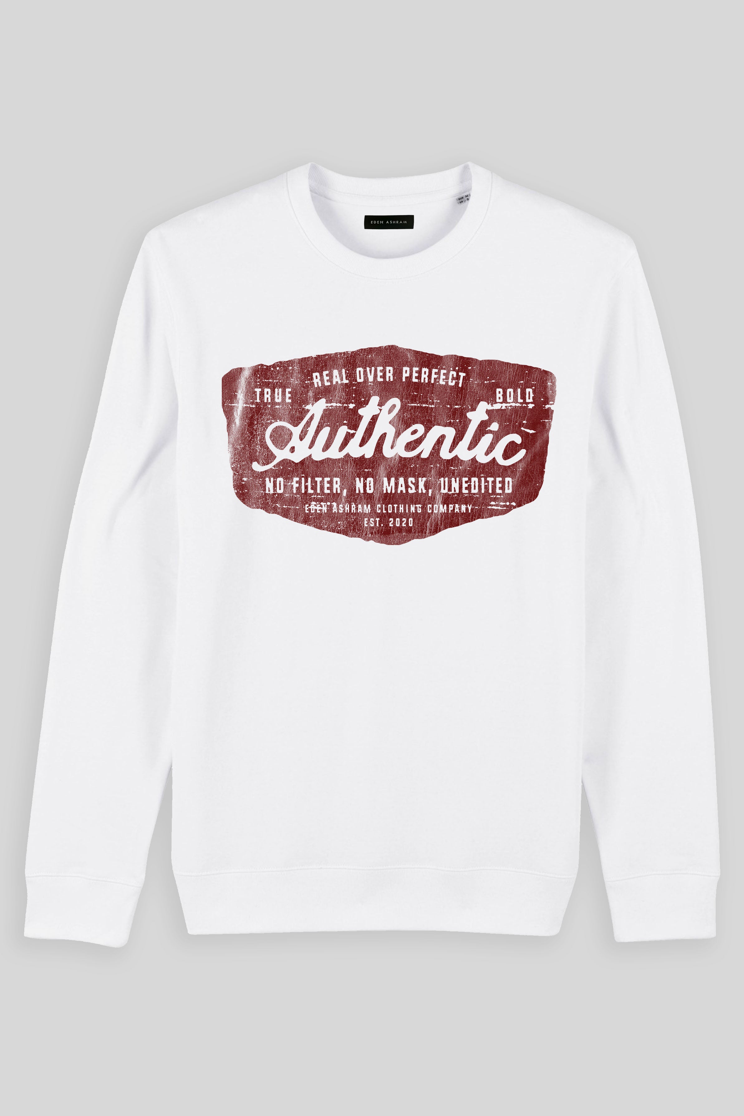 Eden Ashram Authentic Iconic Sweatshirt White