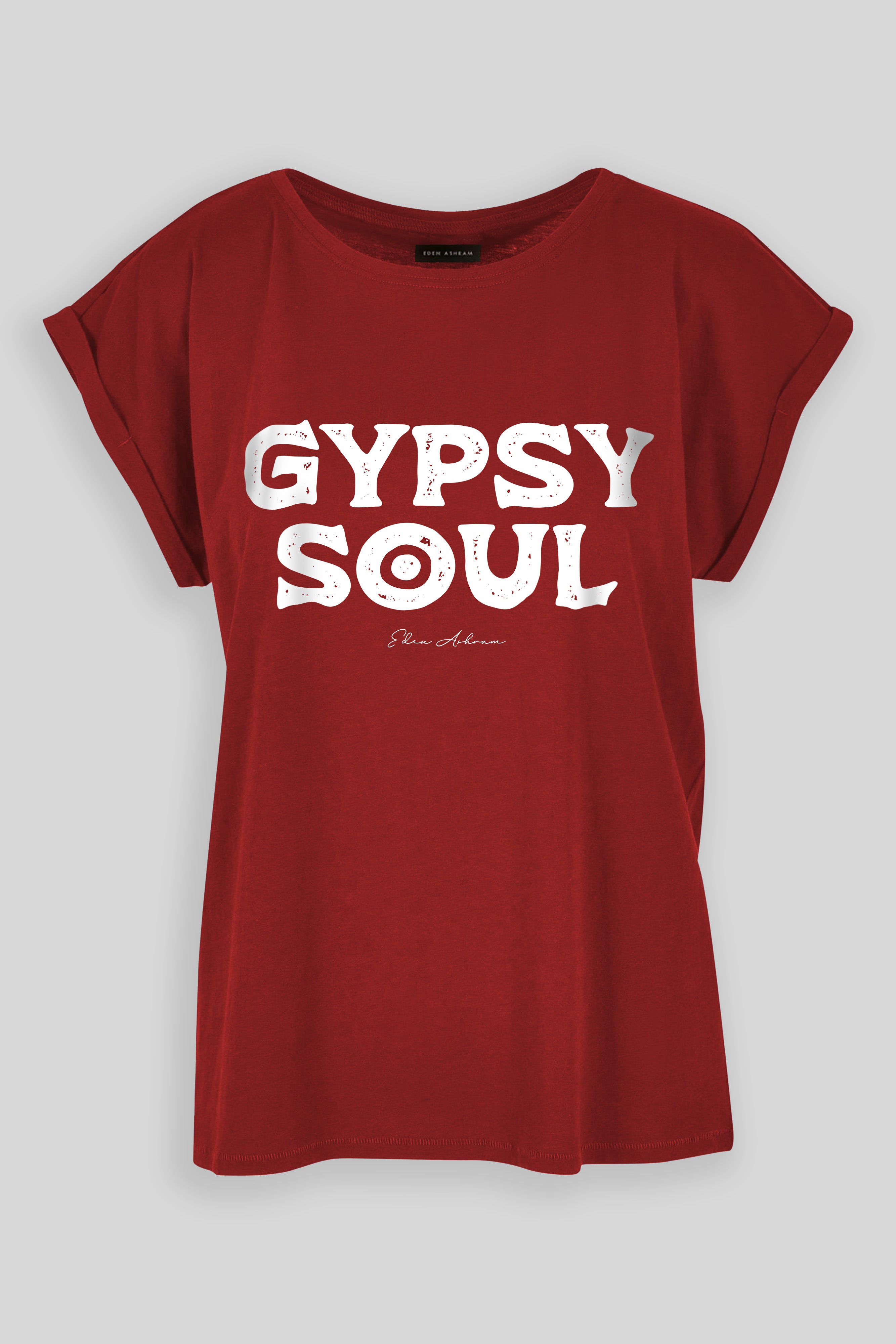 EDEN ASHRAM Gypsy Soul Cali T-Shirt Burgundy