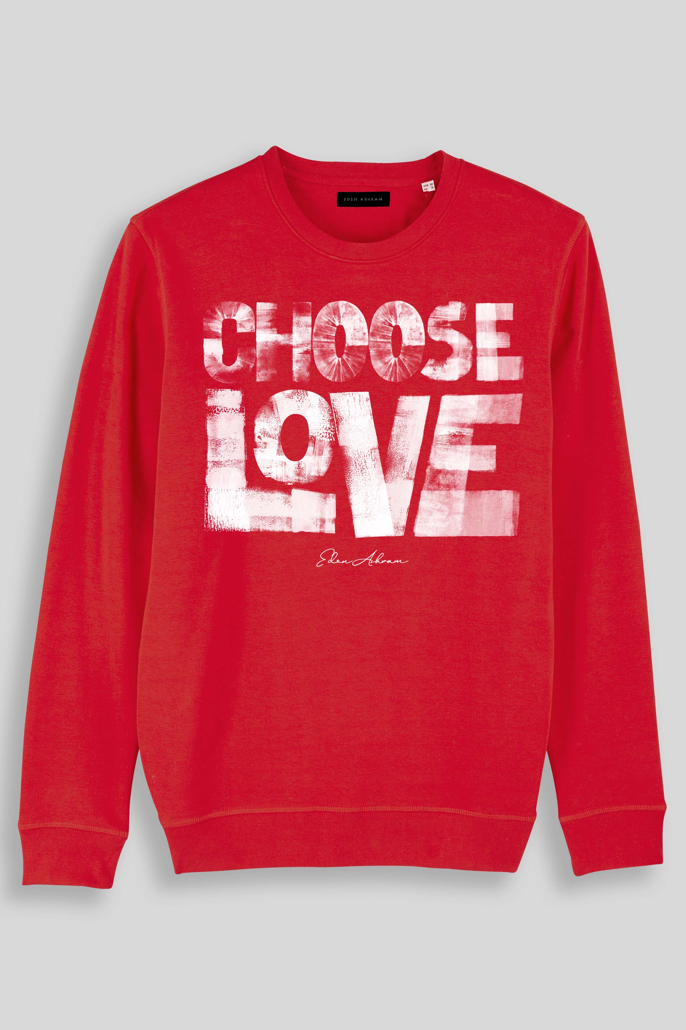 Eden Ashram Choose Love Premium Crew Neck Sweatshirt Red