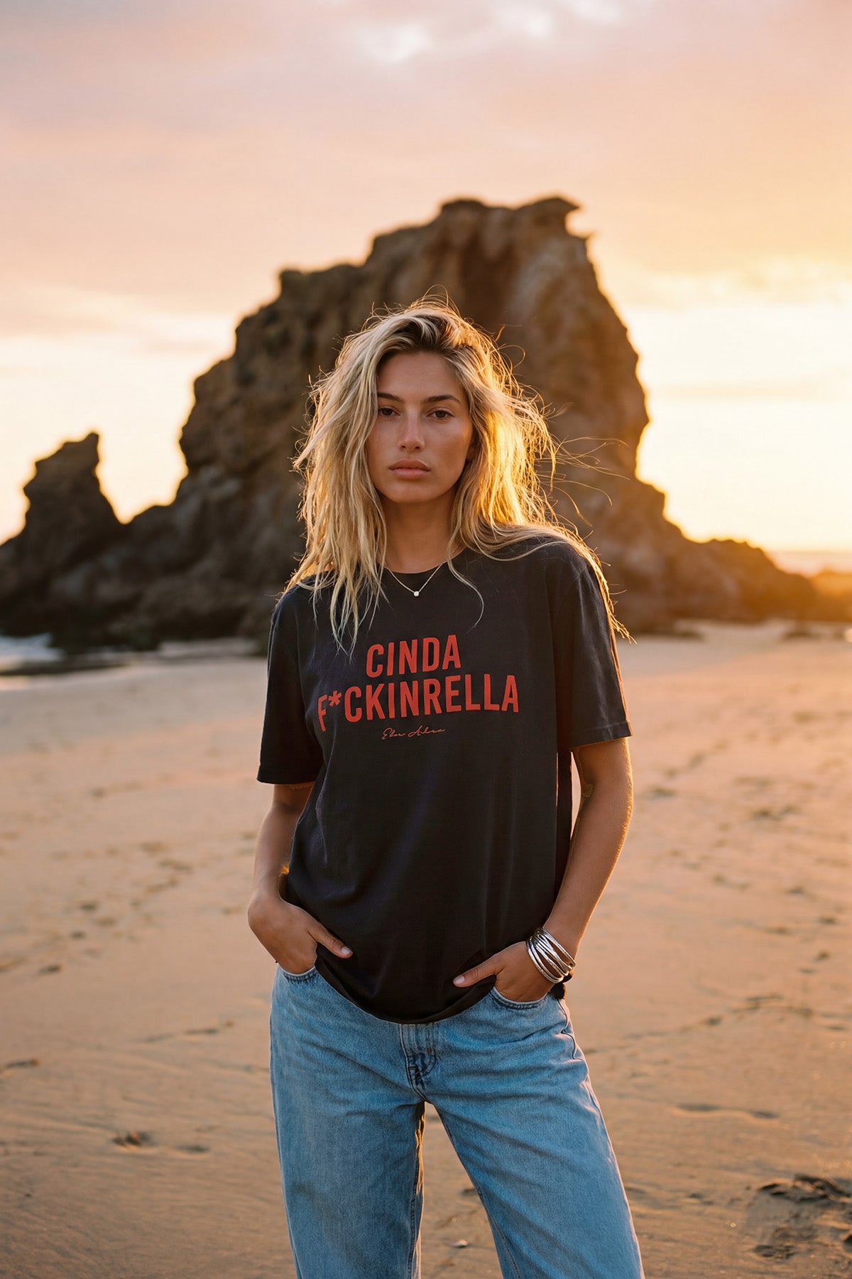 Cindaf*ckinrella Heavy Faded Rocker T-Shirt