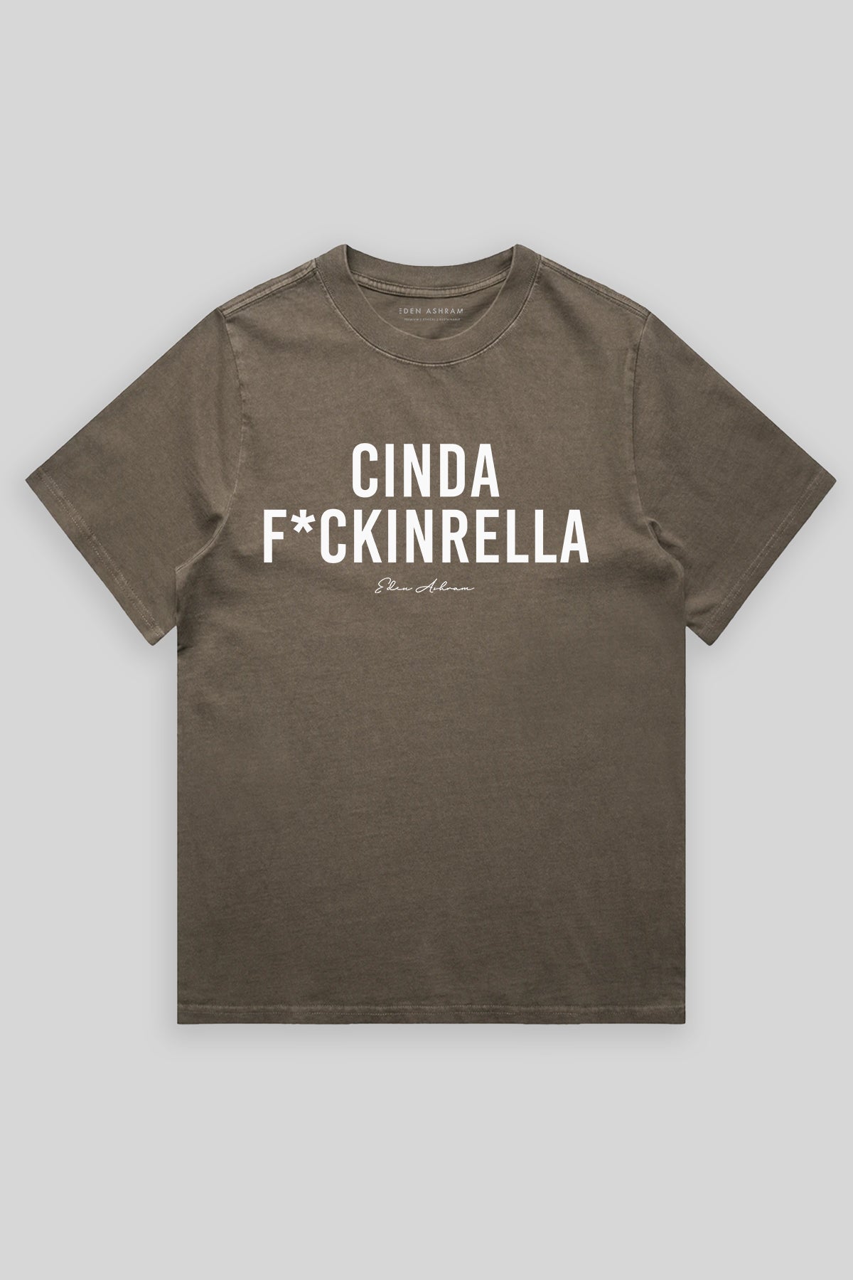 Eden Ashram Cindaf*ckinrella Heavy Faded Rocker T-Shirt Faded Brown