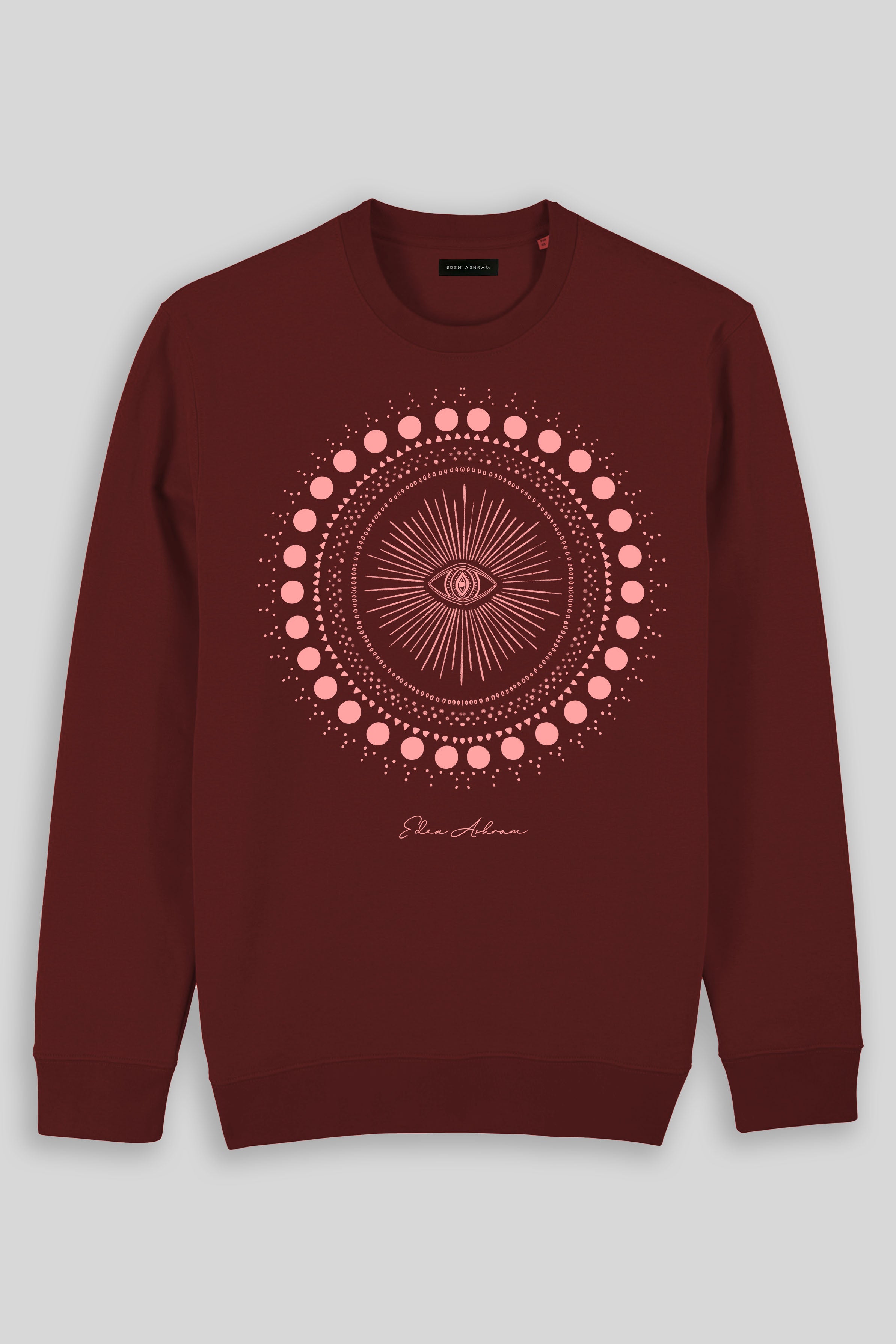 Eden Ashram Cosmic Eye Mandala Iconic Sweatshirt Burgundy