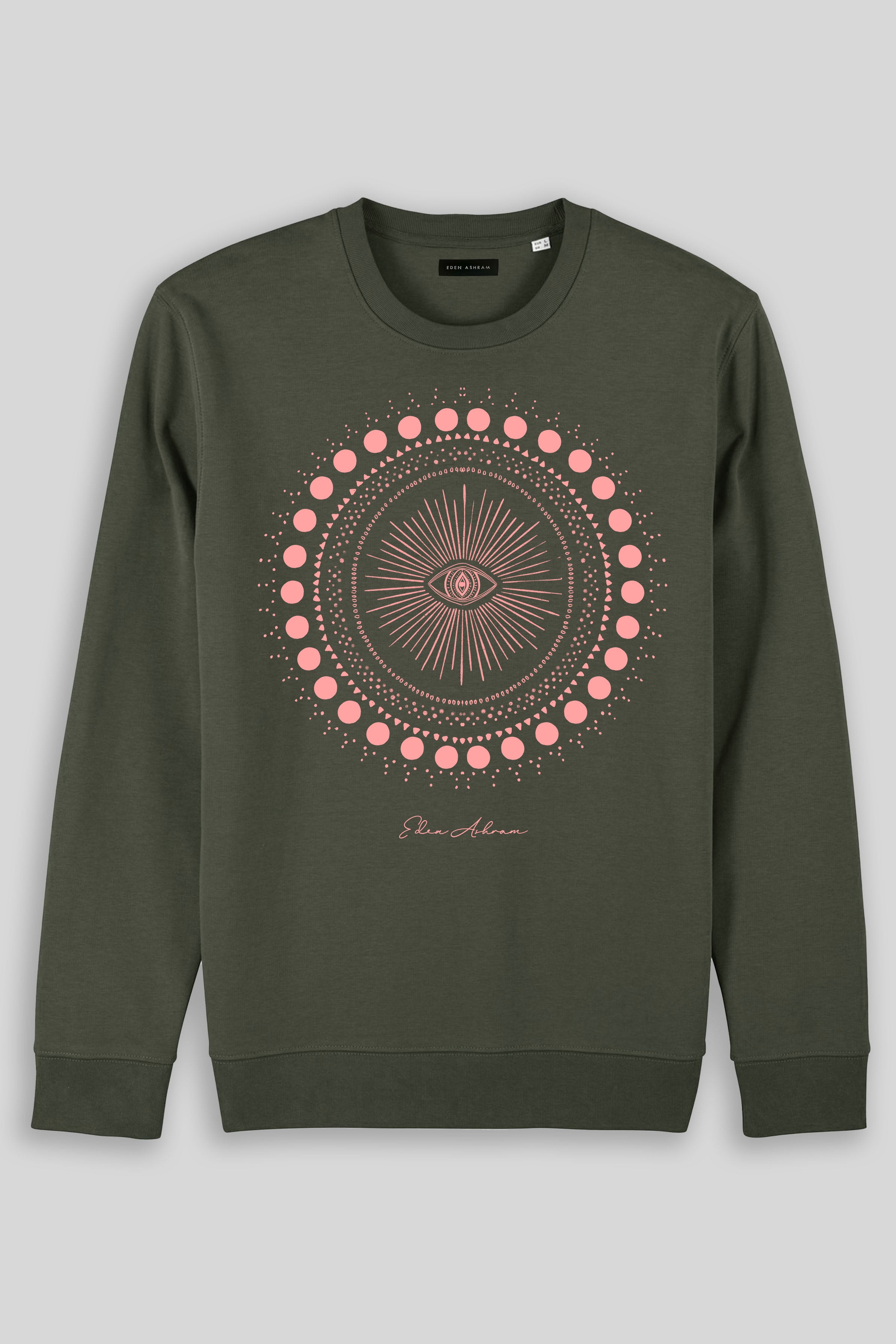 Eden Ashram Cosmic Eye Mandala Iconic Sweatshirt Khaki