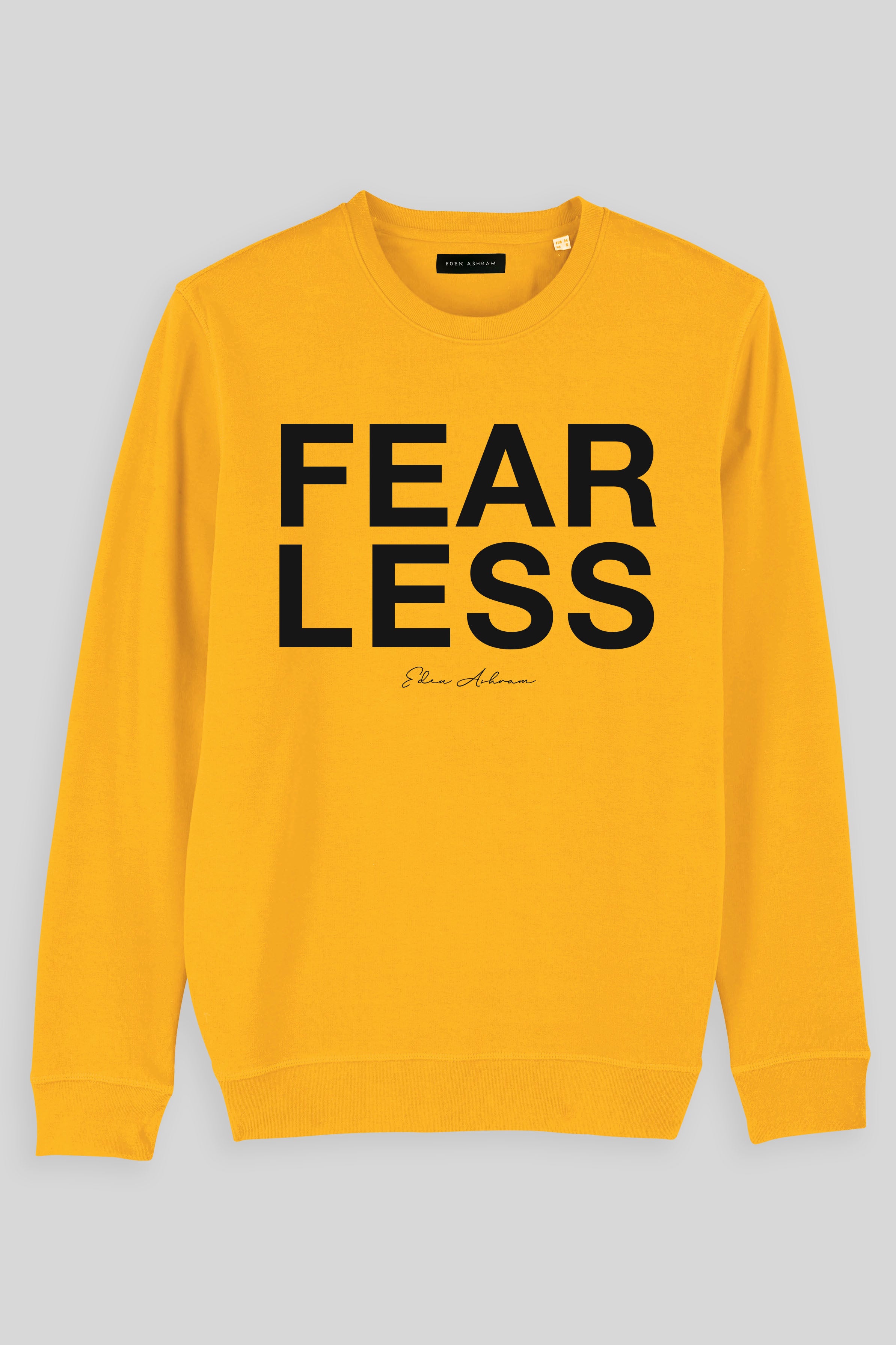 Eden Ashram Fear Less Premium Crew Neck Sweatshirt Spectra Yellow