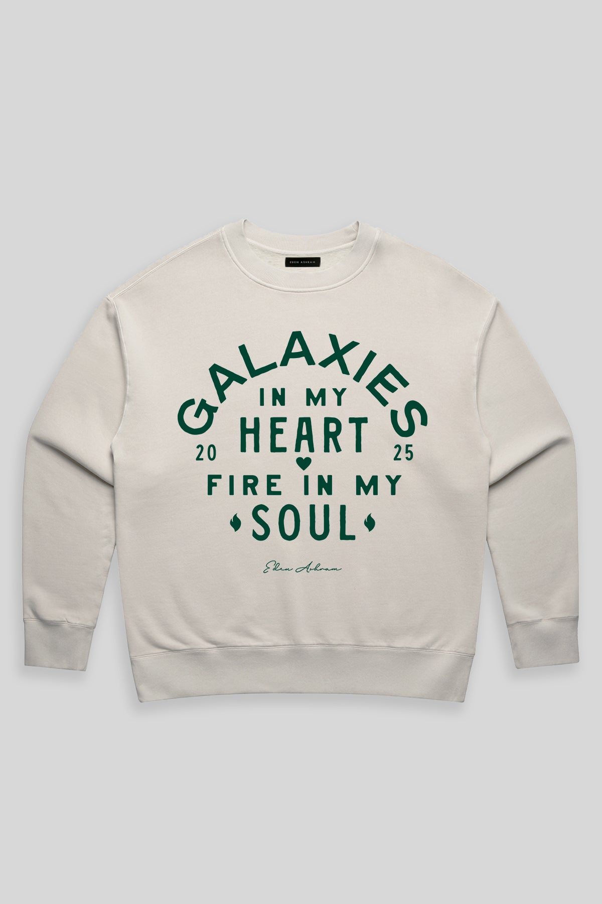 Eden Ashram Galaxies In My Heart - Fire In My Soul Faded Sweatshirt Faded Bone