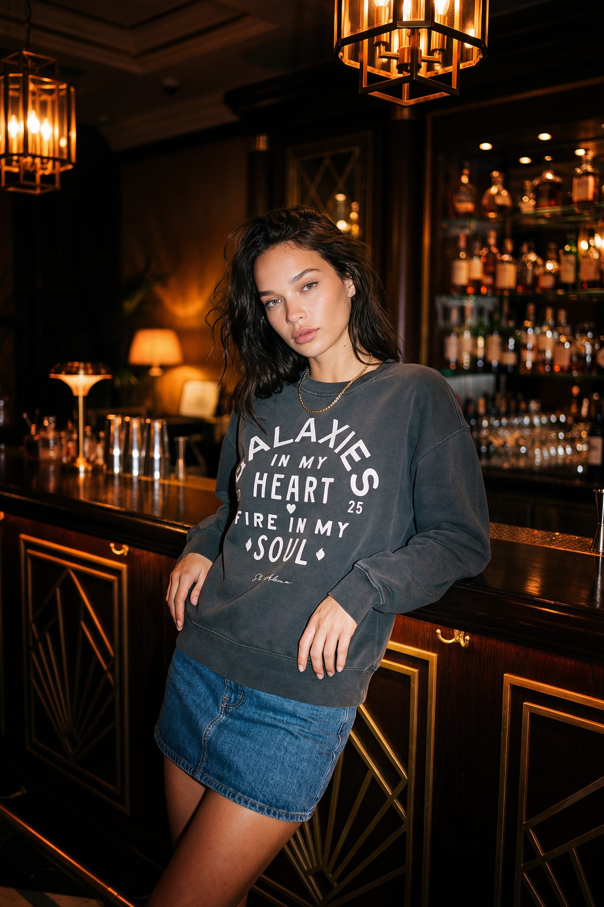 Eden Ashram Galaxies In My Heart - Fire In My Soul Faded Sweatshirt