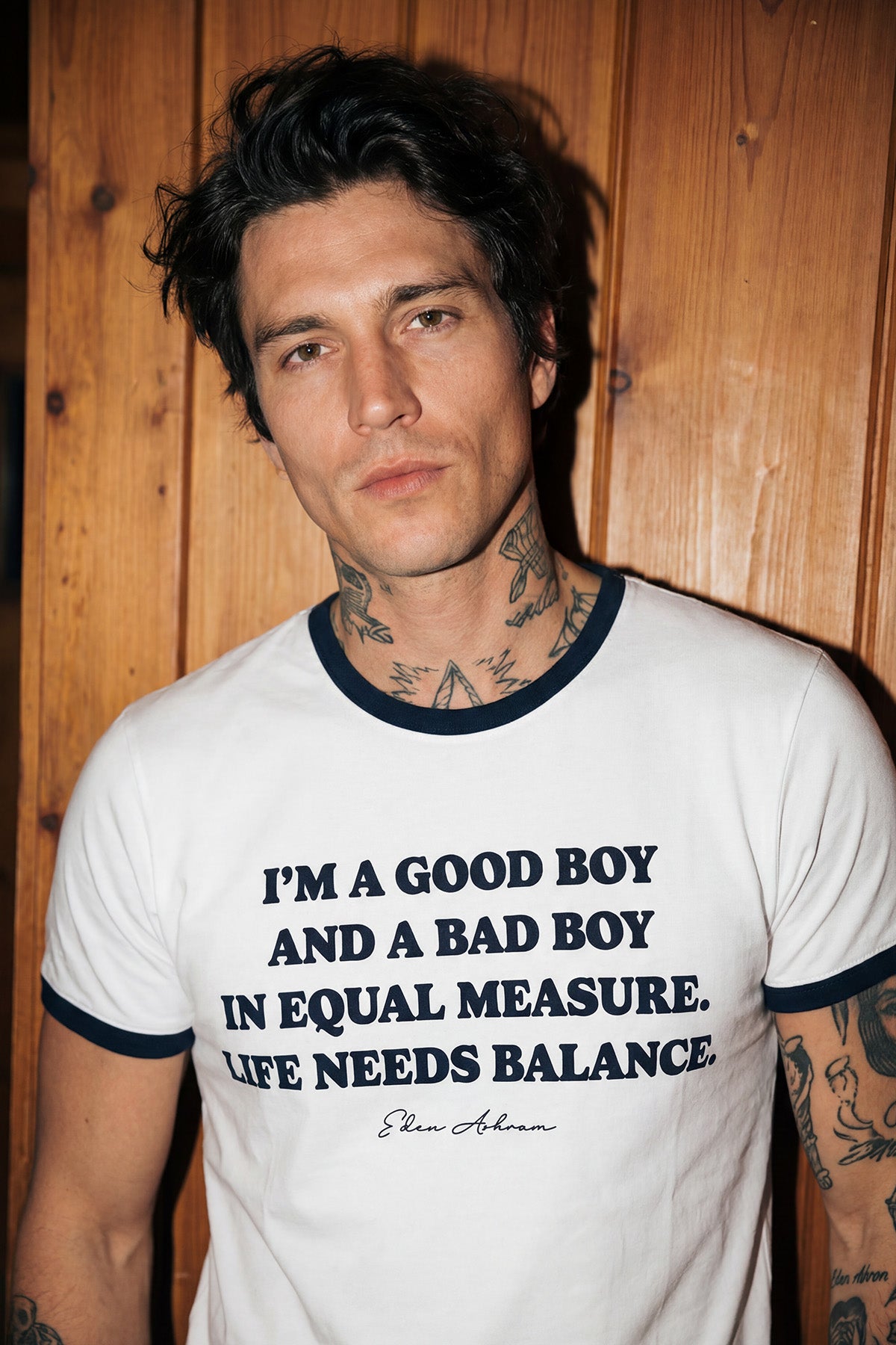 Eden Ashram Good Boy - Bad Boy Classic Ringer T-Shirt