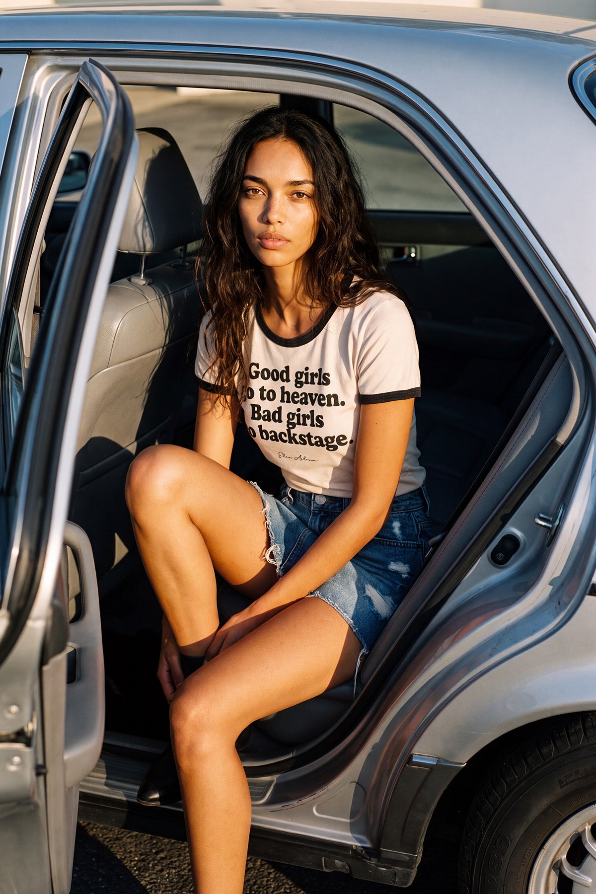Good Girls Go To Heaven - Bad Girls Go Backstage Premium Organic Ringer T-Shirt