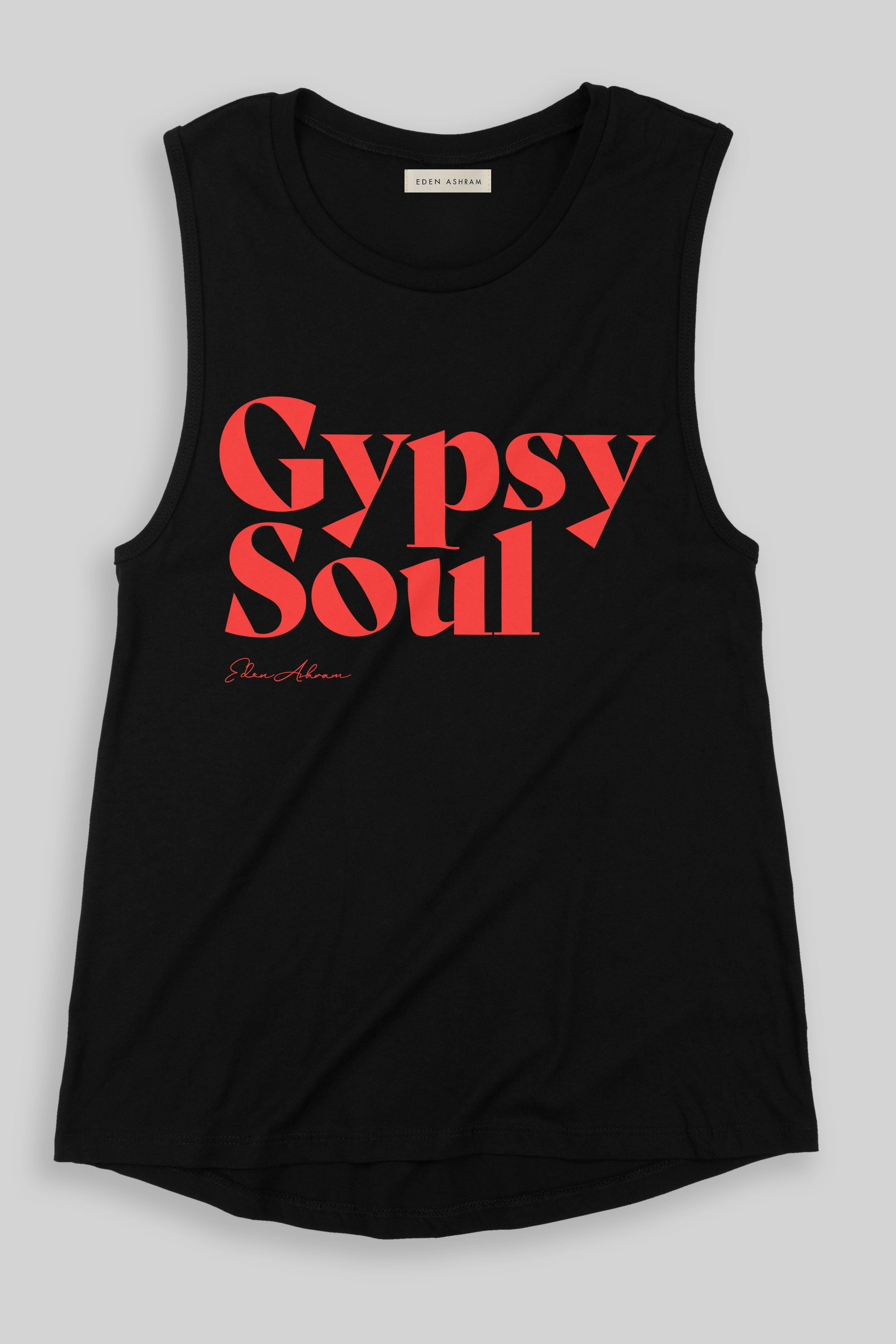 EDEN ASHRAM Gypsy Soul Premium Jersey Muscle Tank Vintage Black