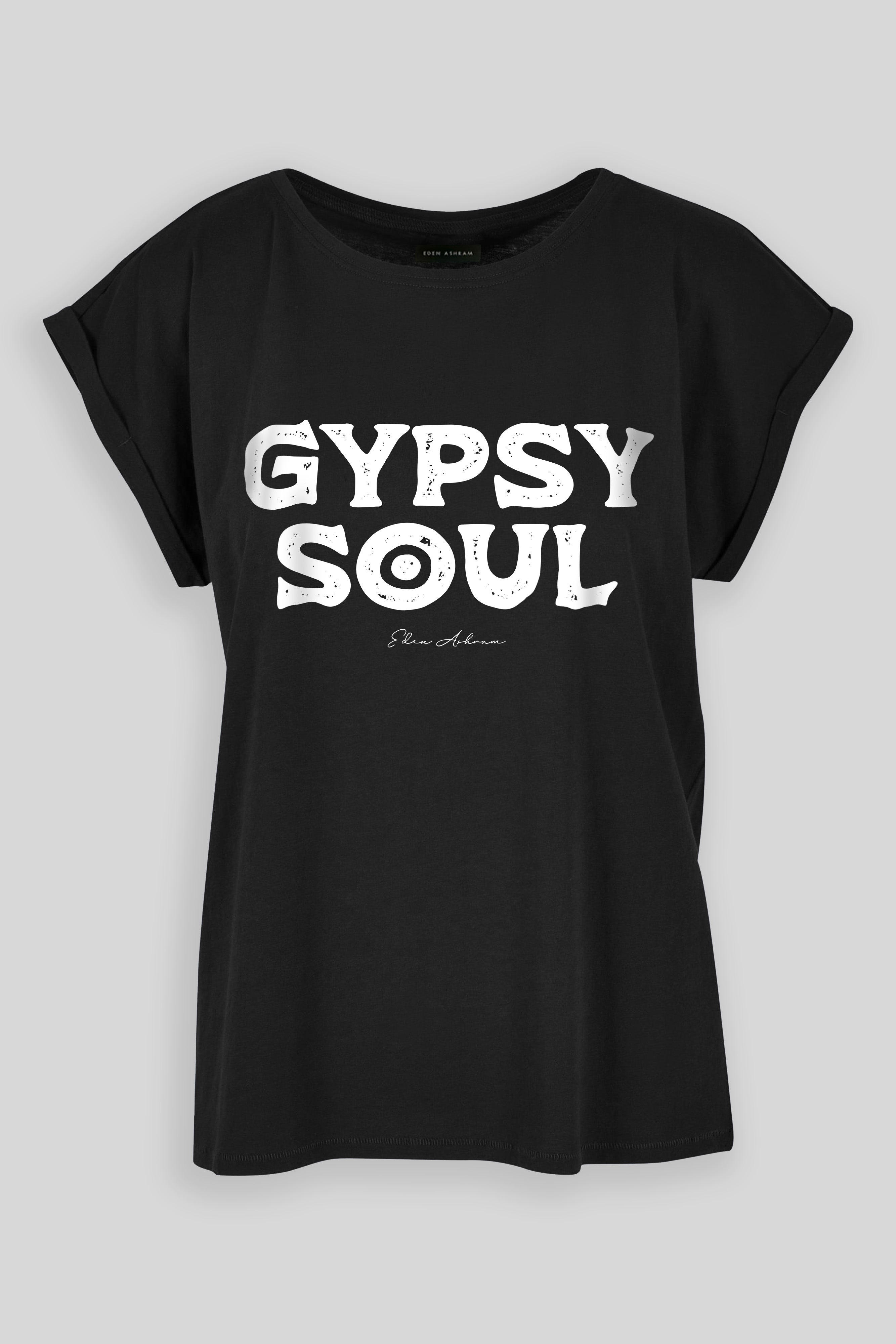 EDEN ASHRAM Gypsy Soul Cali T-Shirt Vintage Black