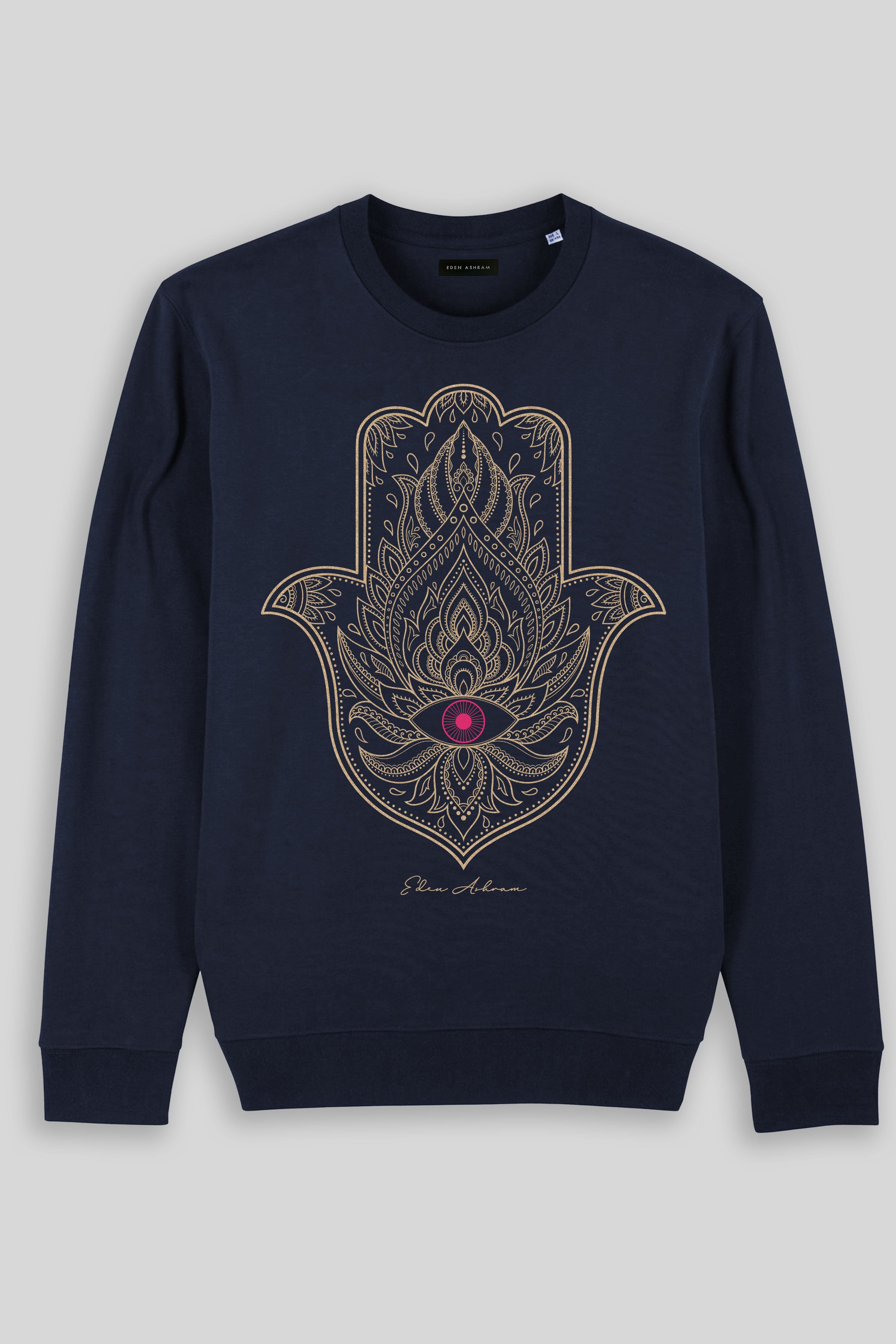 Eden Ashram Hamsa Eye Iconic Sweatshirt French Navy