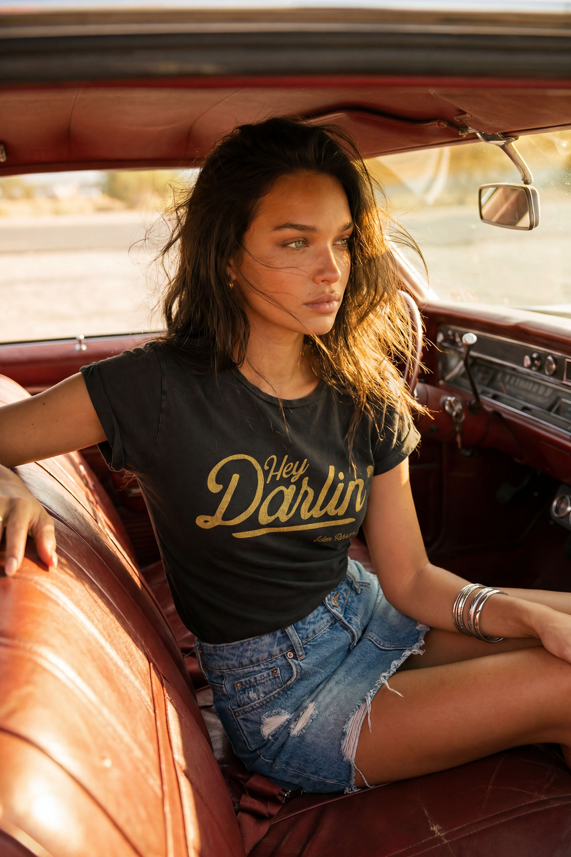 Eden Ashram Hey Darlin' Premium Rolled Sleeve T-Shirt