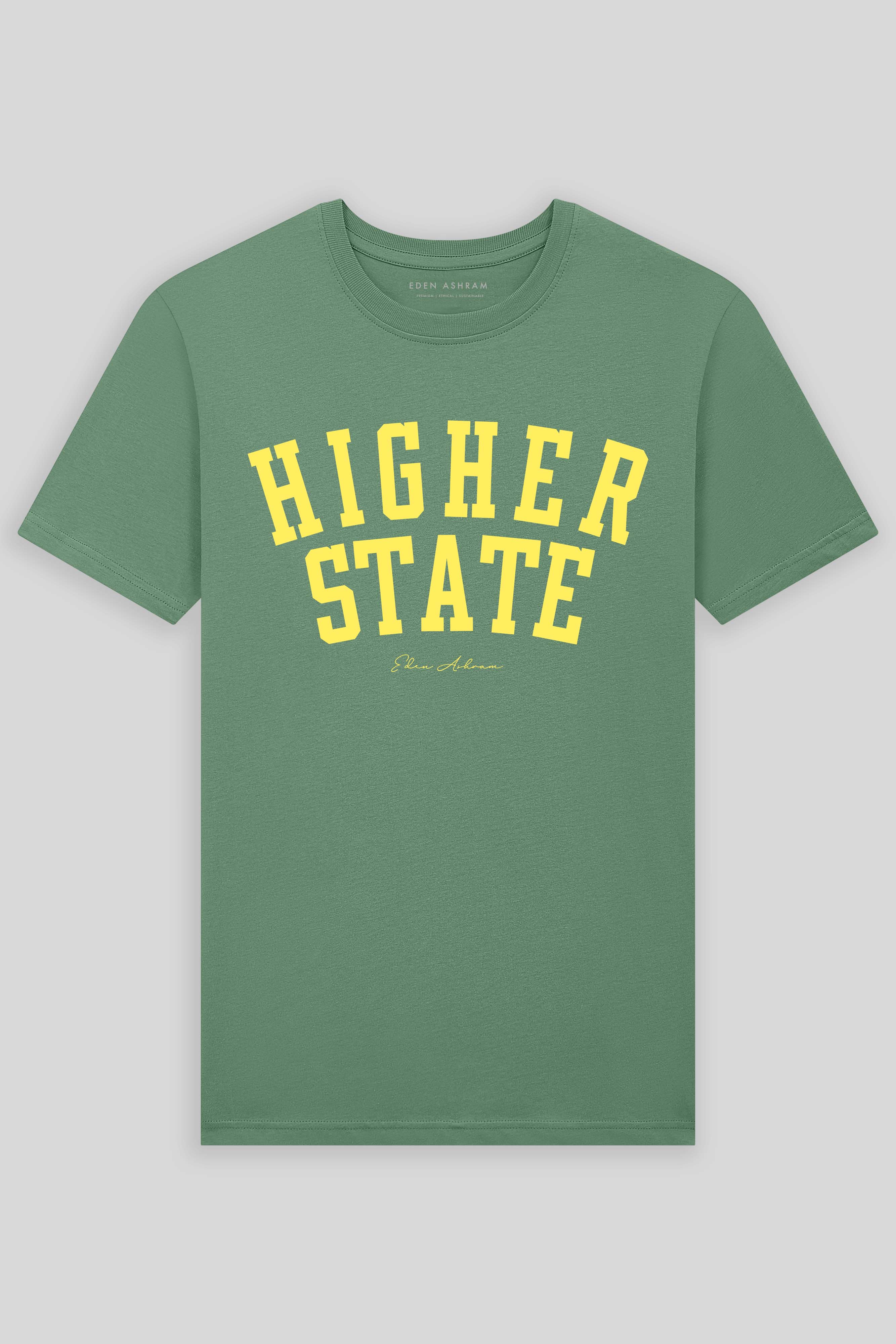 Eden Ashram Higher State Premium Classic T-Shirt Stonewash Sage