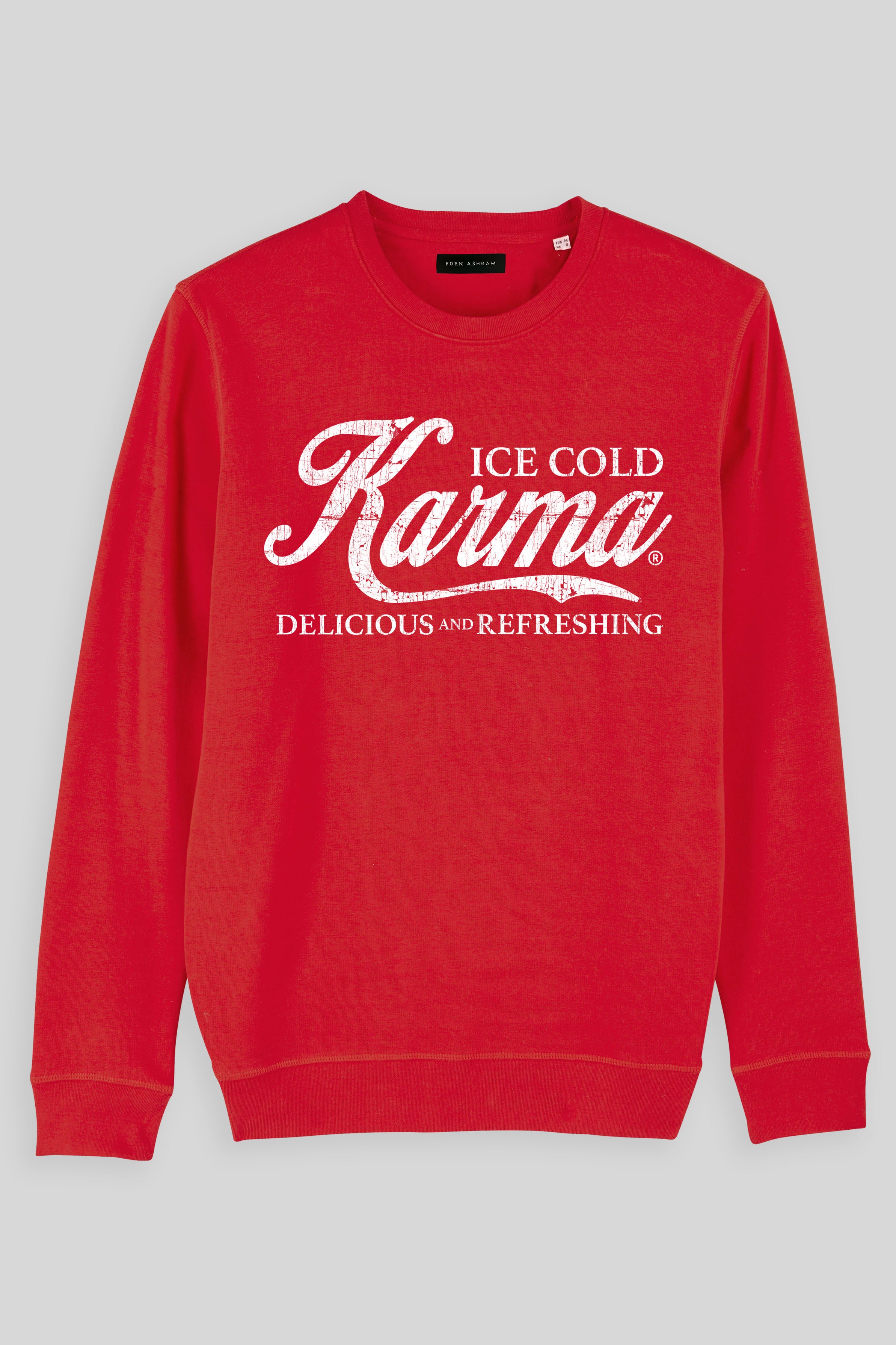 Eden Ashram Ice Cold Karma Premium Crew Neck Sweatshirt Red
