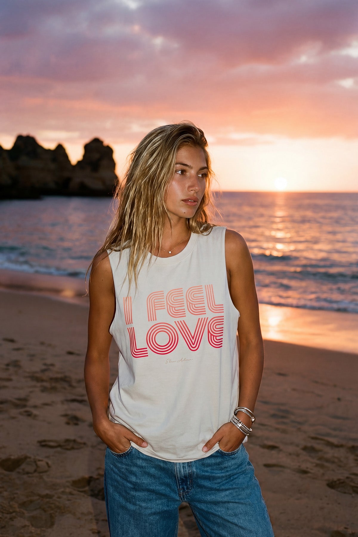 Eden Ashram I Feel Love Heavy Faded Rocker Tank