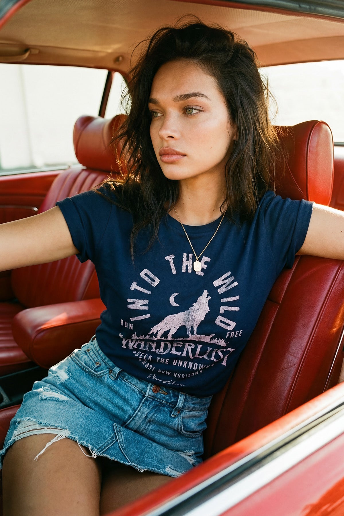 Eden Ashram Into The Wild Premium Rolled Sleeve T-Shirt