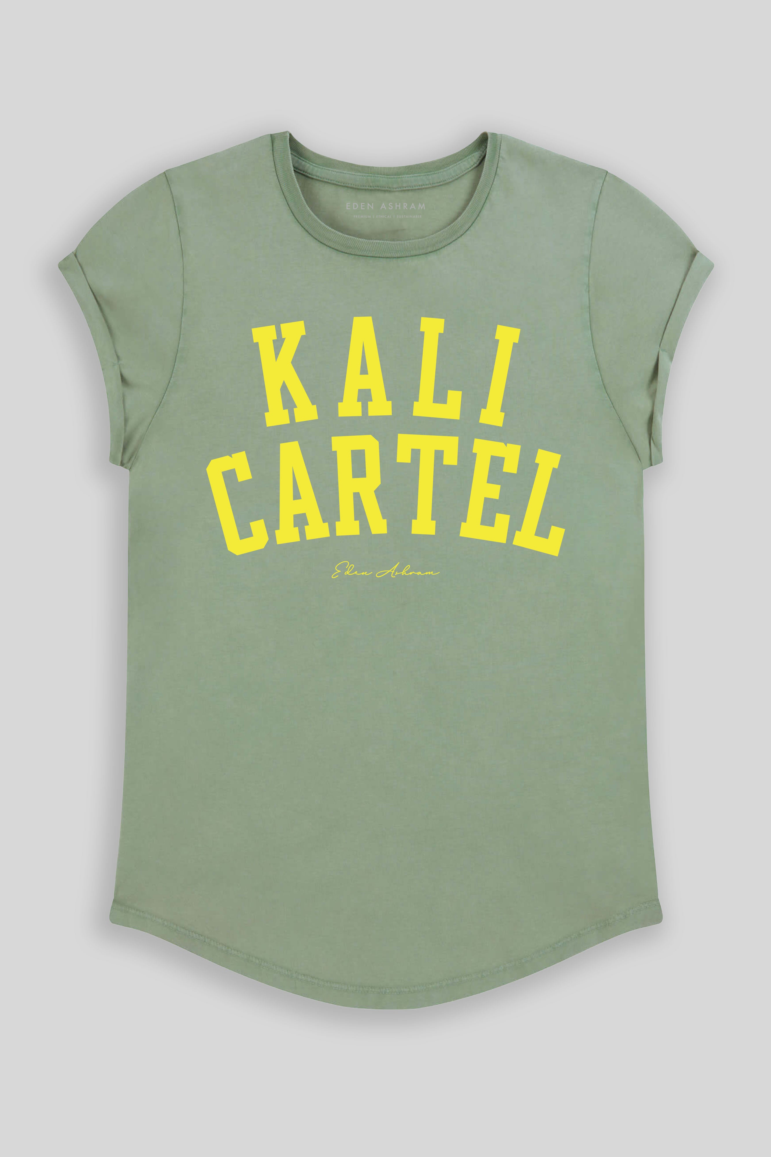 Eden Ashram Kali Cartel Premium Rolled Sleeve T-Shirt Stonewash Sage