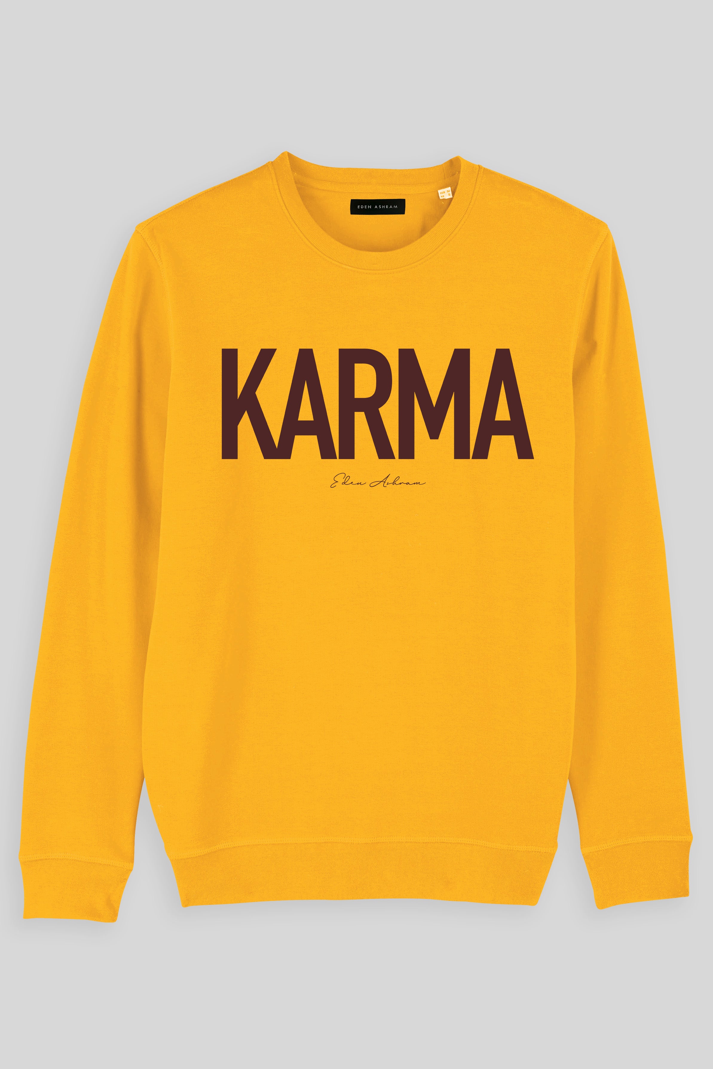 Eden Ashram Karma Premium Crew Neck Sweatshirt Spectra Yellow