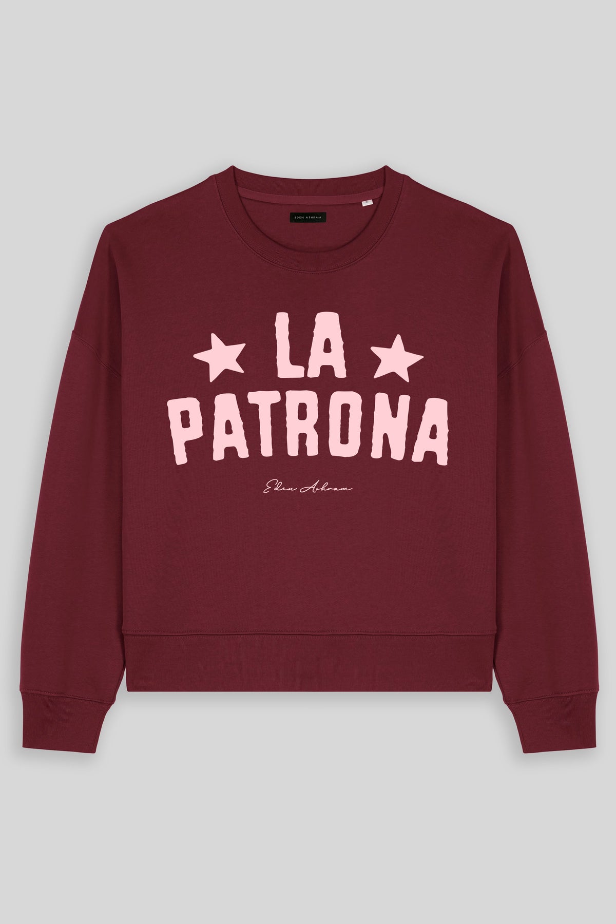 Eden Ashram La Patrona Women's Premium Organic Sweatshirt Burgundy