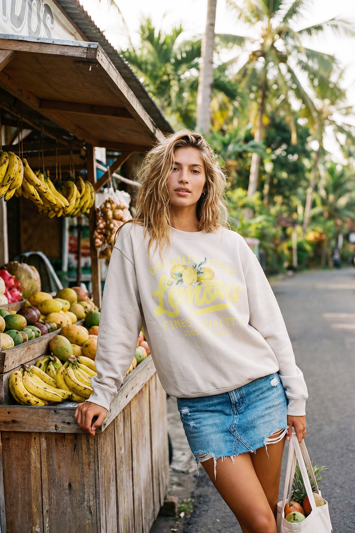Eden Ashram Lemons Premium Faded Sweatshirt