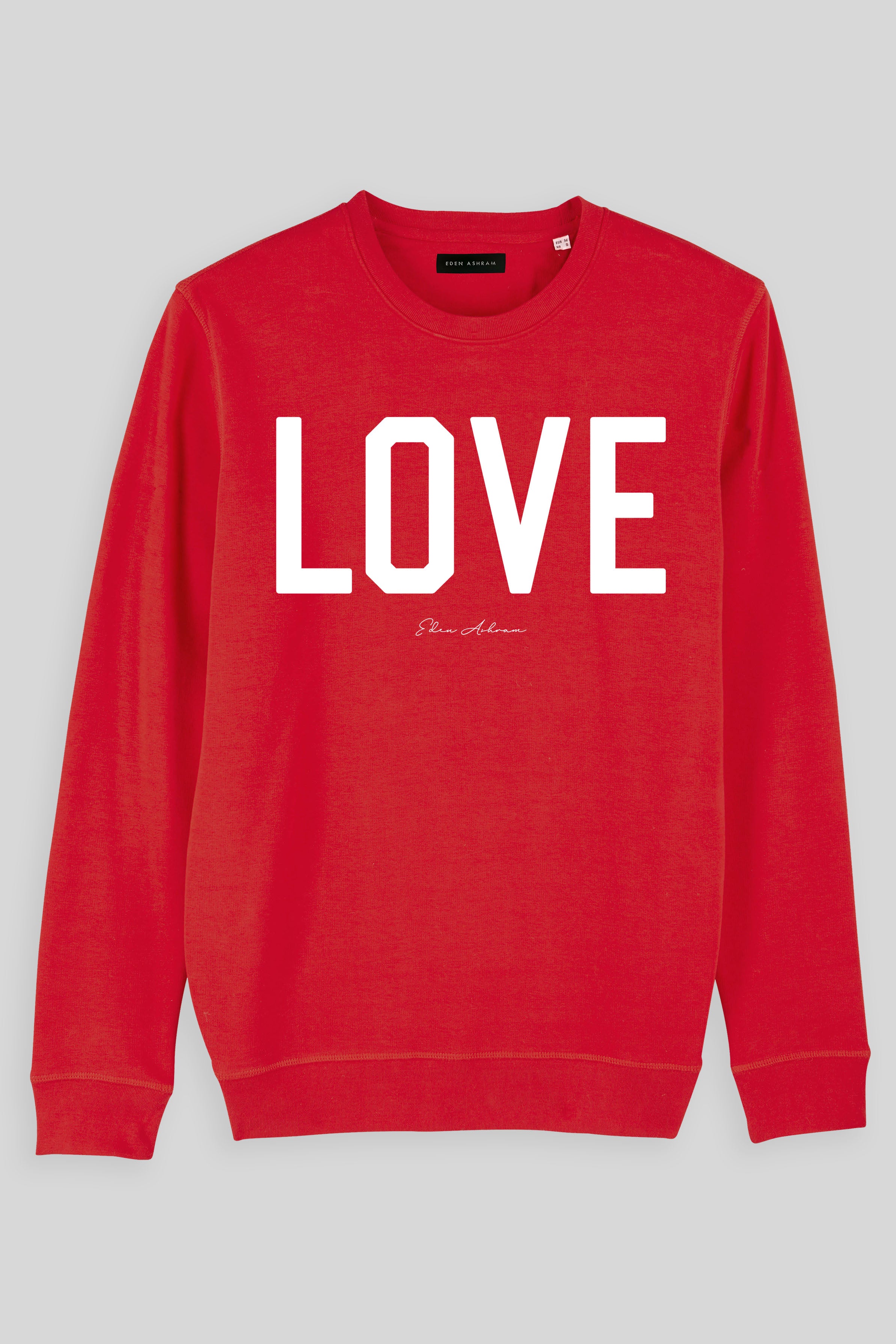 EDEN ASHRAM Love Premium Crew Neck Sweatshirt Red
