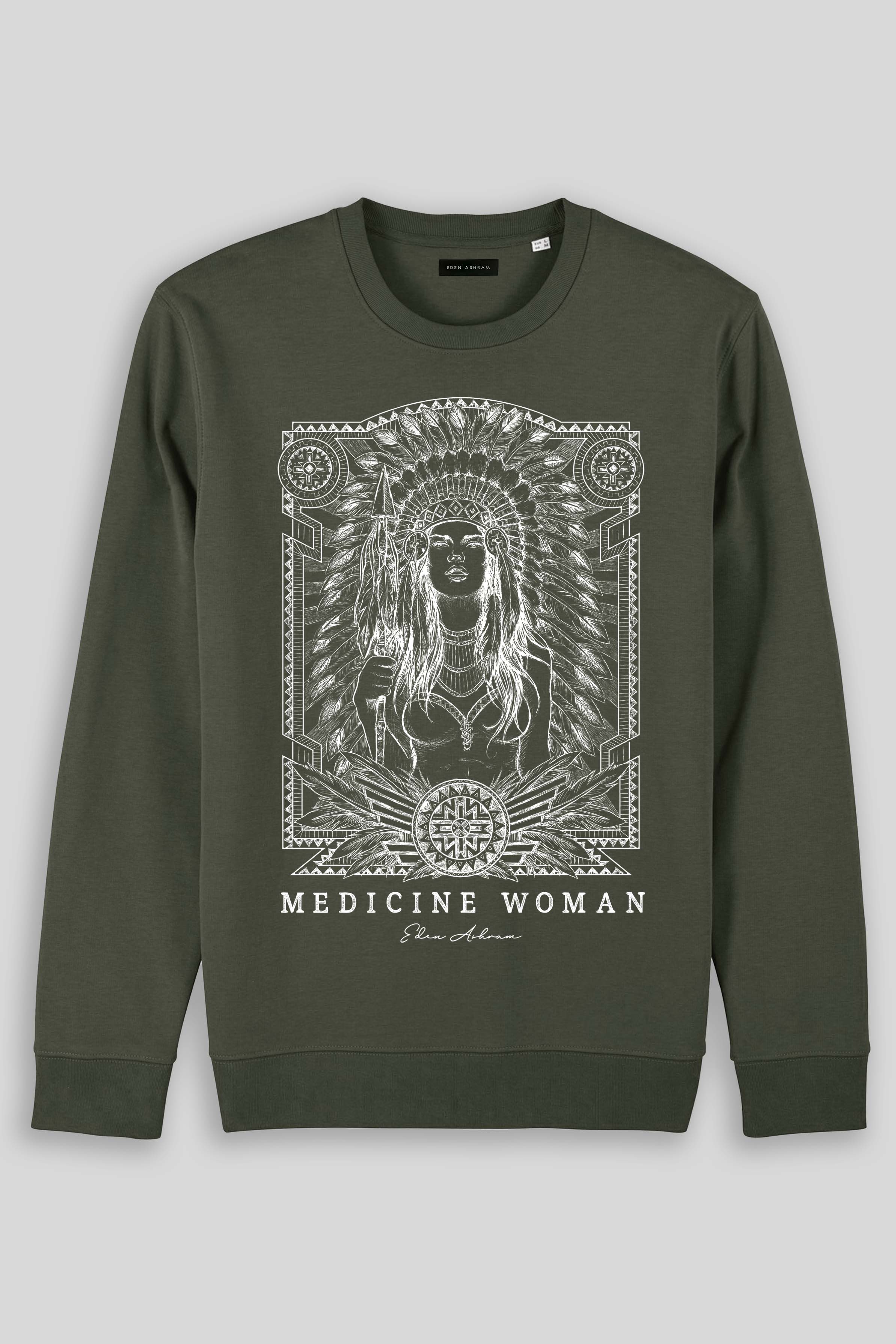 Eden Ashram Medicine Woman Iconic Sweatshirt Khaki