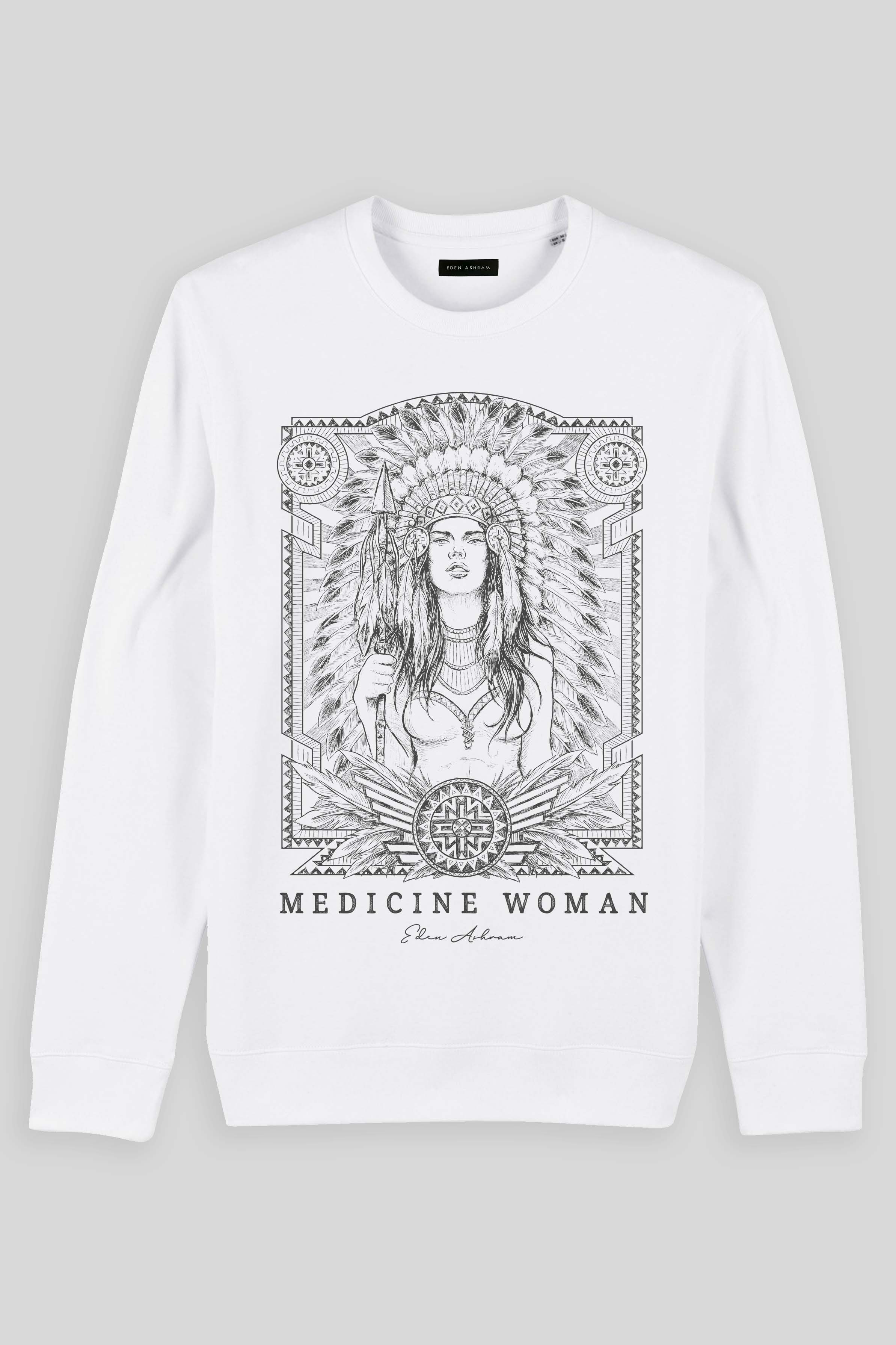 Eden Ashram Medicine Woman Iconic Sweatshirt White