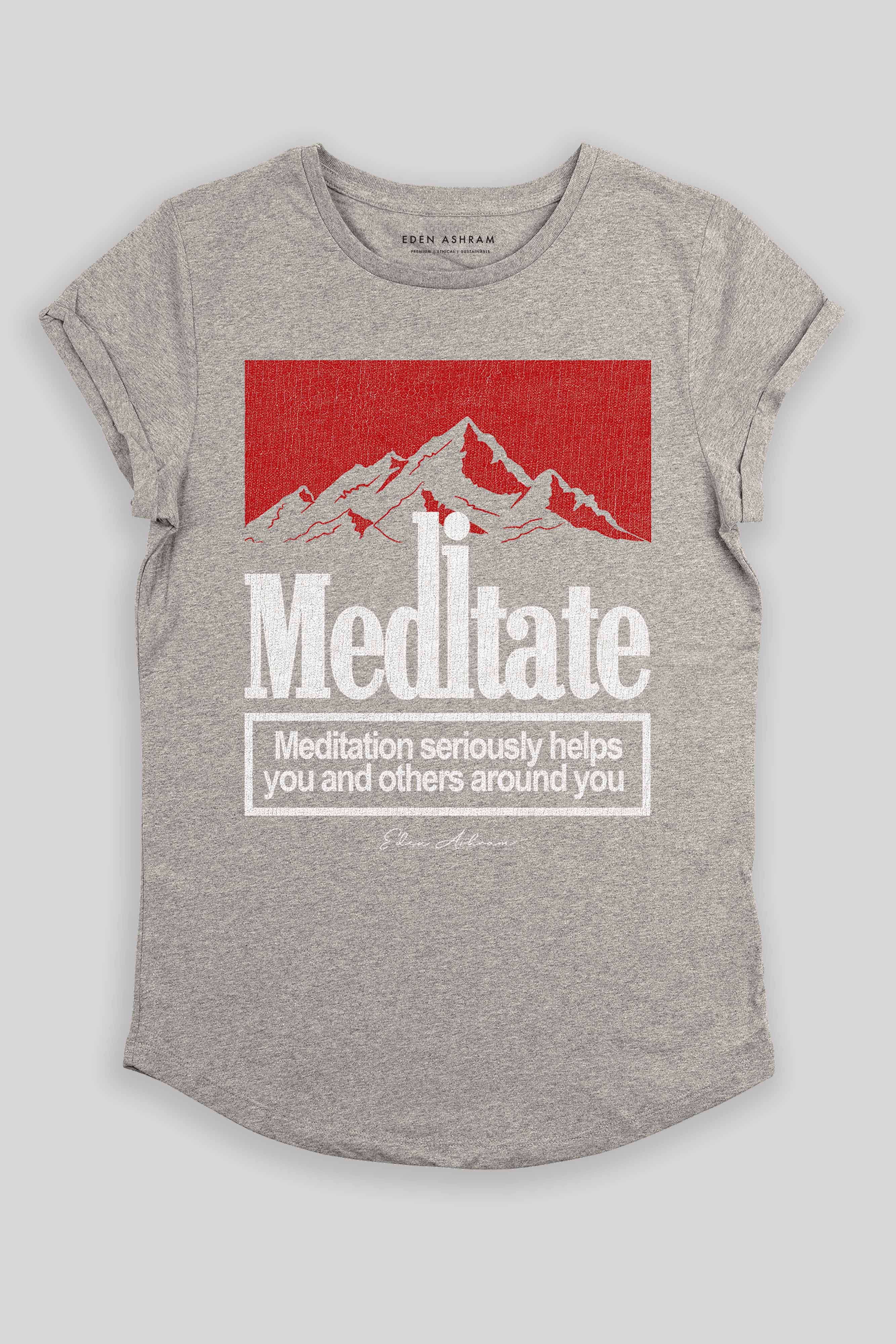 Meditate Premium Rolled Sleeve T-Shirt