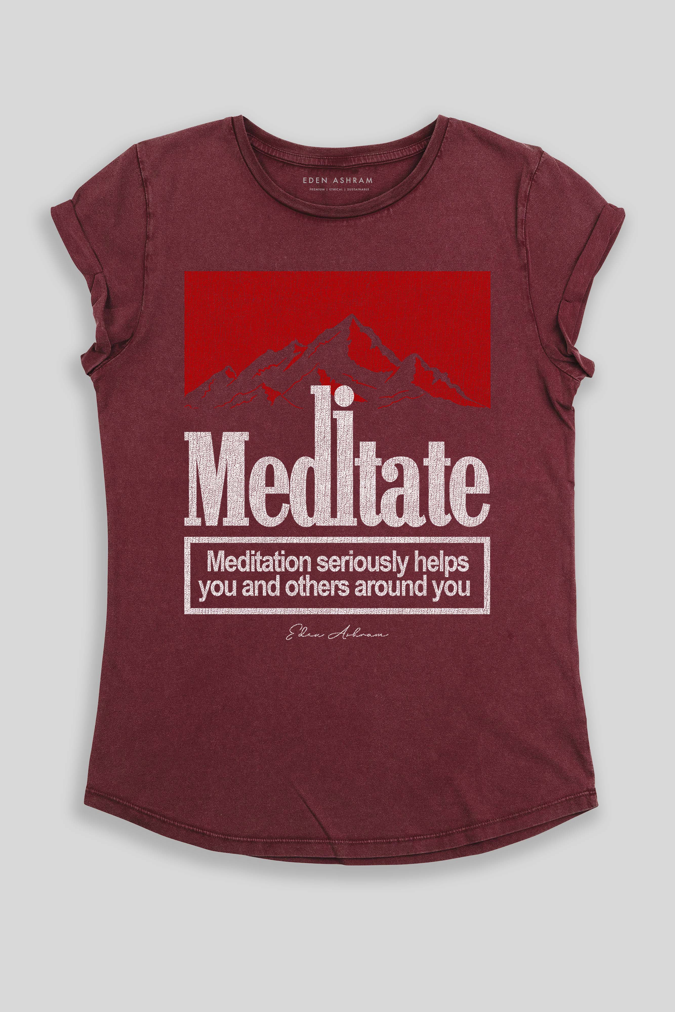 Meditate Premium Rolled Sleeve T-Shirt