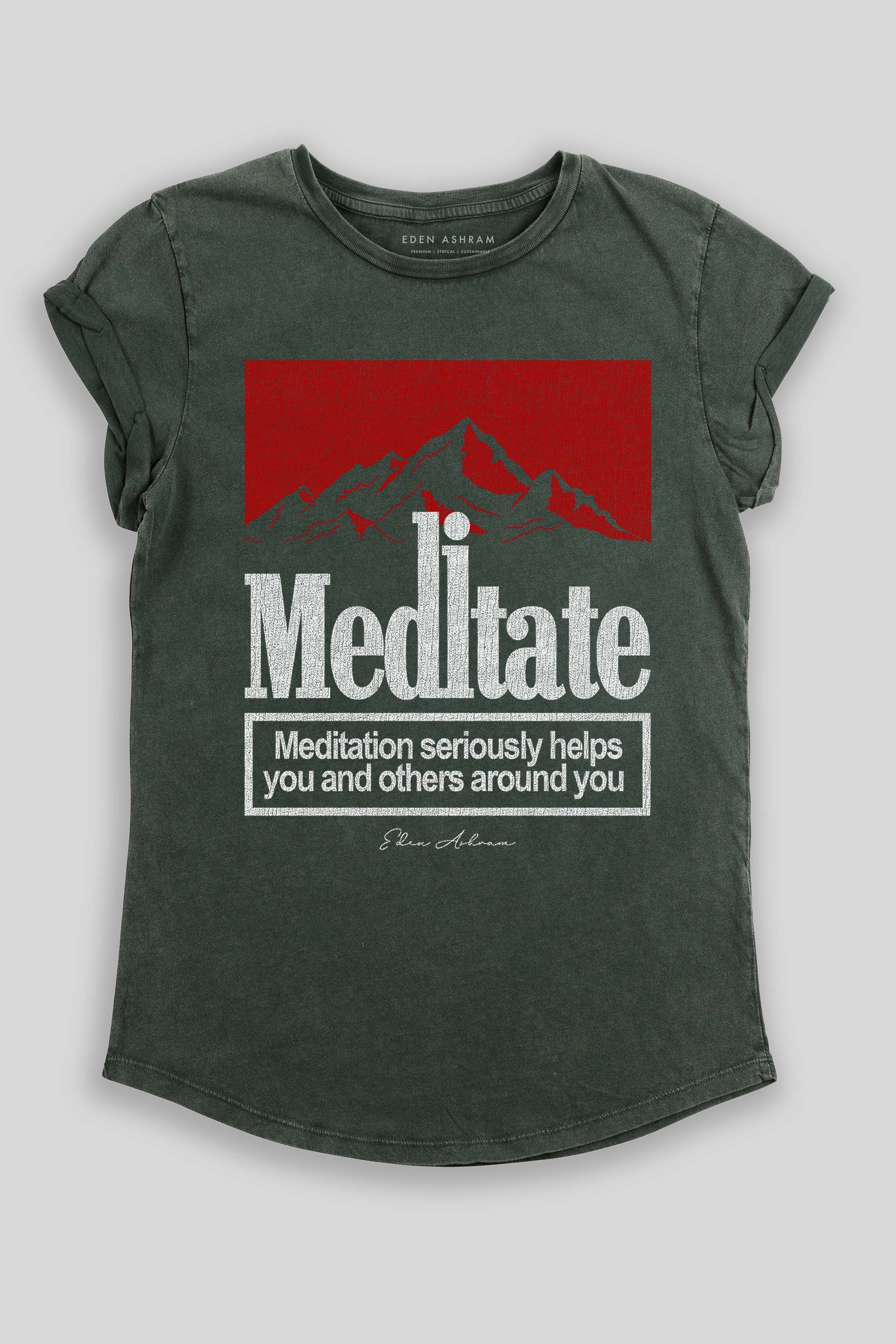 Meditate Premium Rolled Sleeve T-Shirt