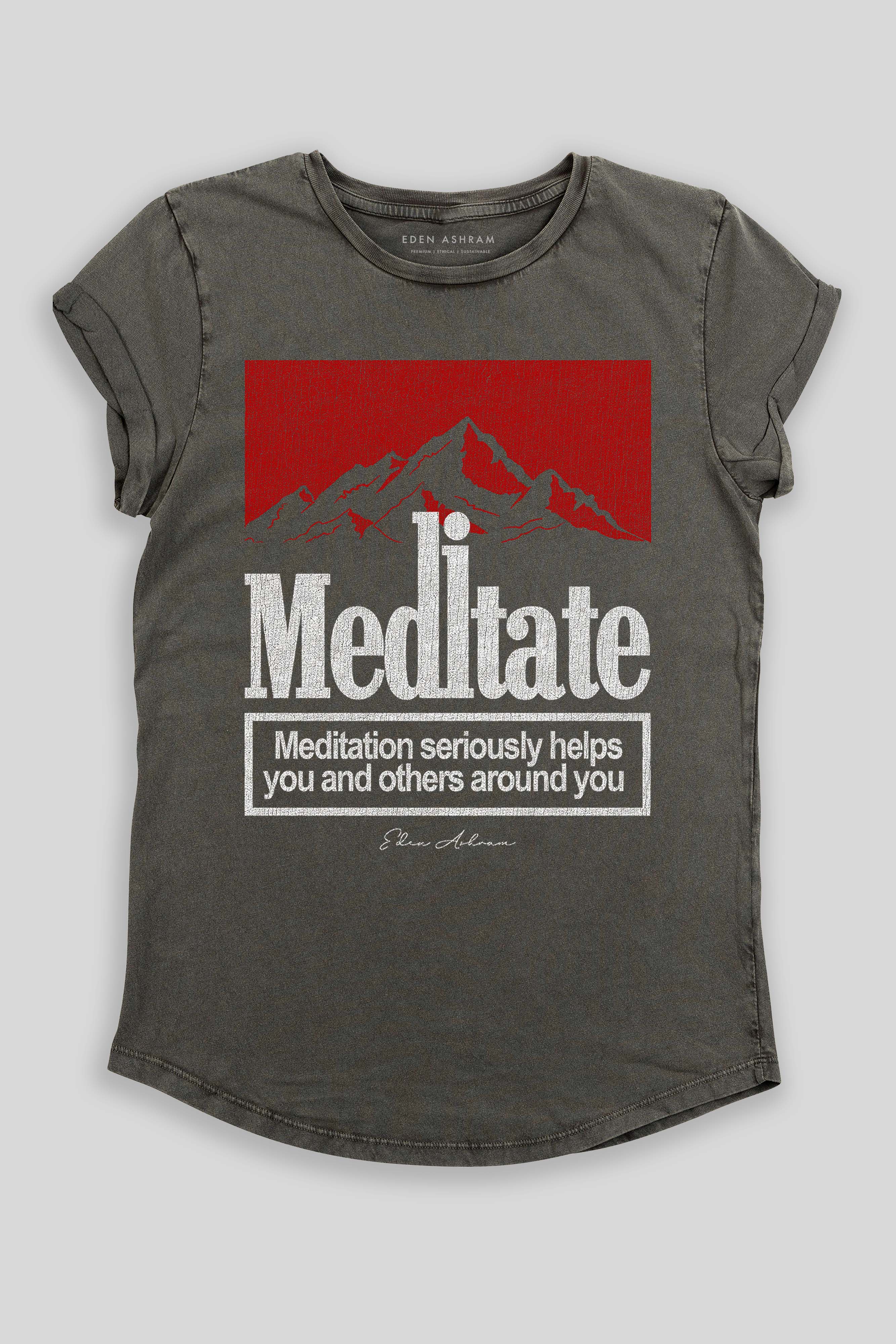 Meditate Premium Rolled Sleeve T-Shirt