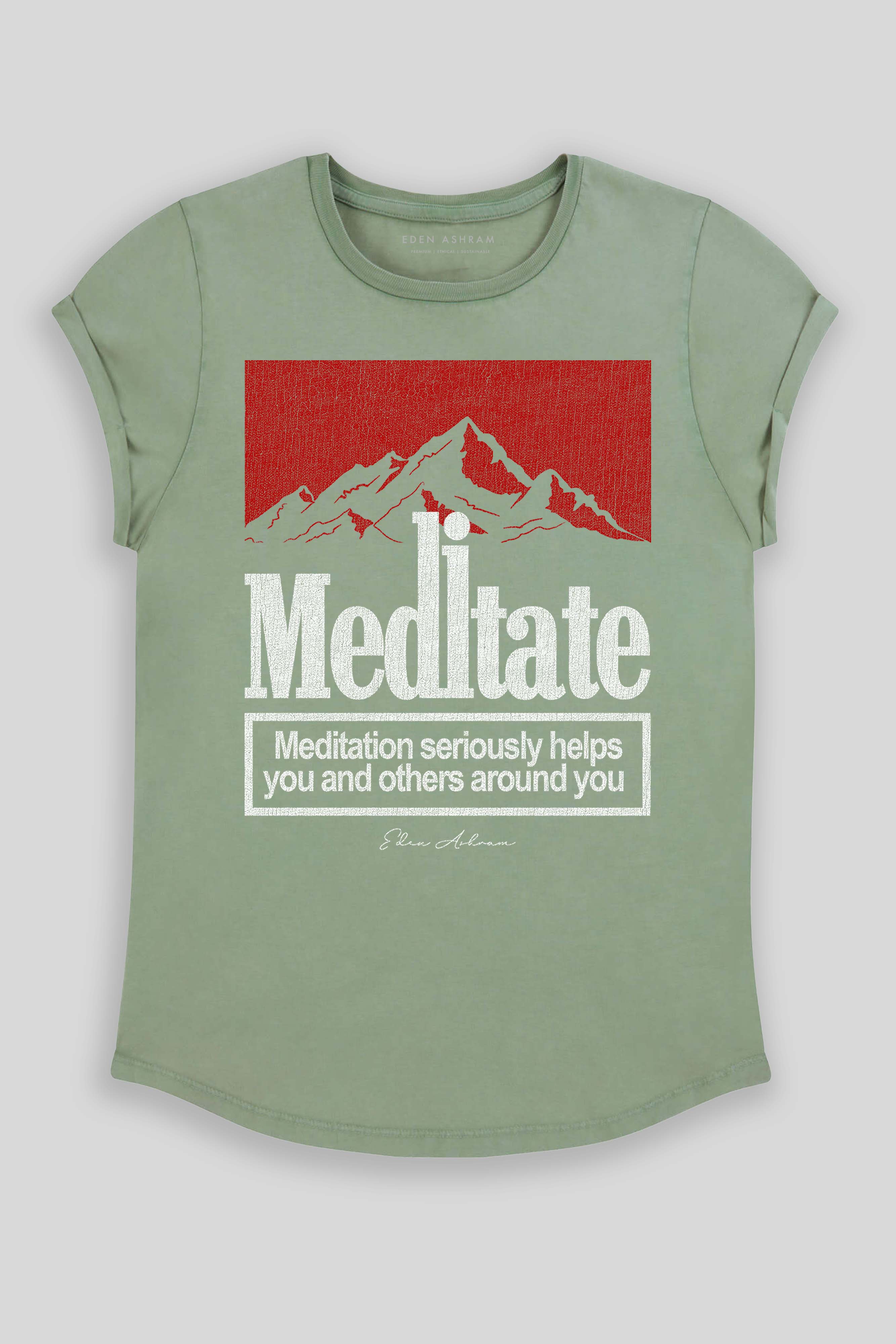 Meditate Premium Rolled Sleeve T-Shirt