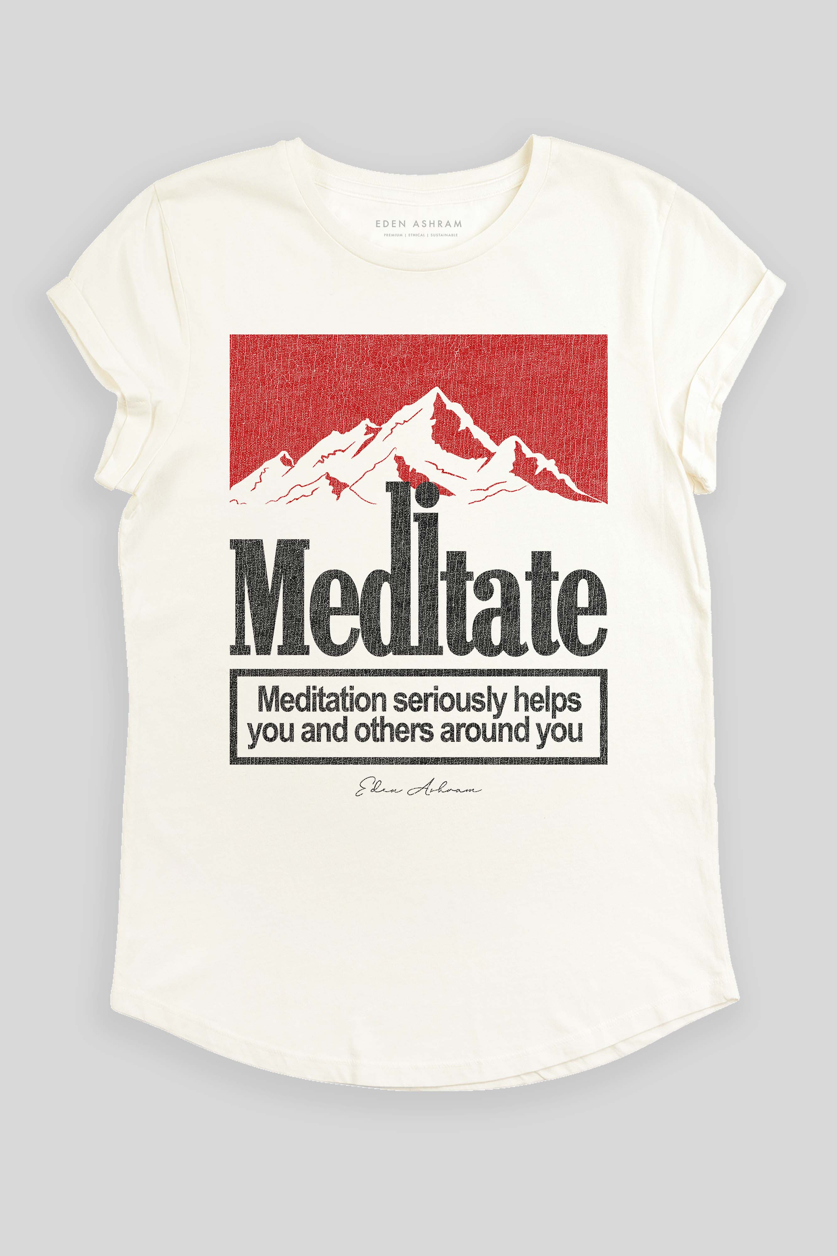 Meditate Premium Rolled Sleeve T-Shirt