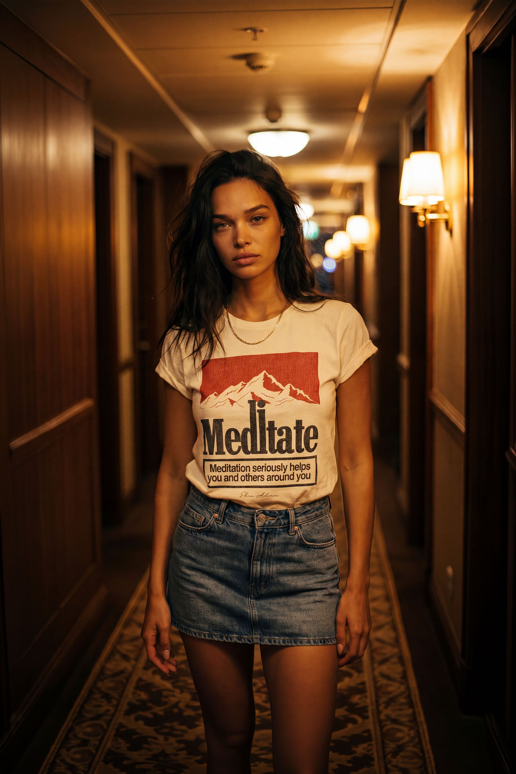 Meditate Premium Rolled Sleeve T-Shirt
