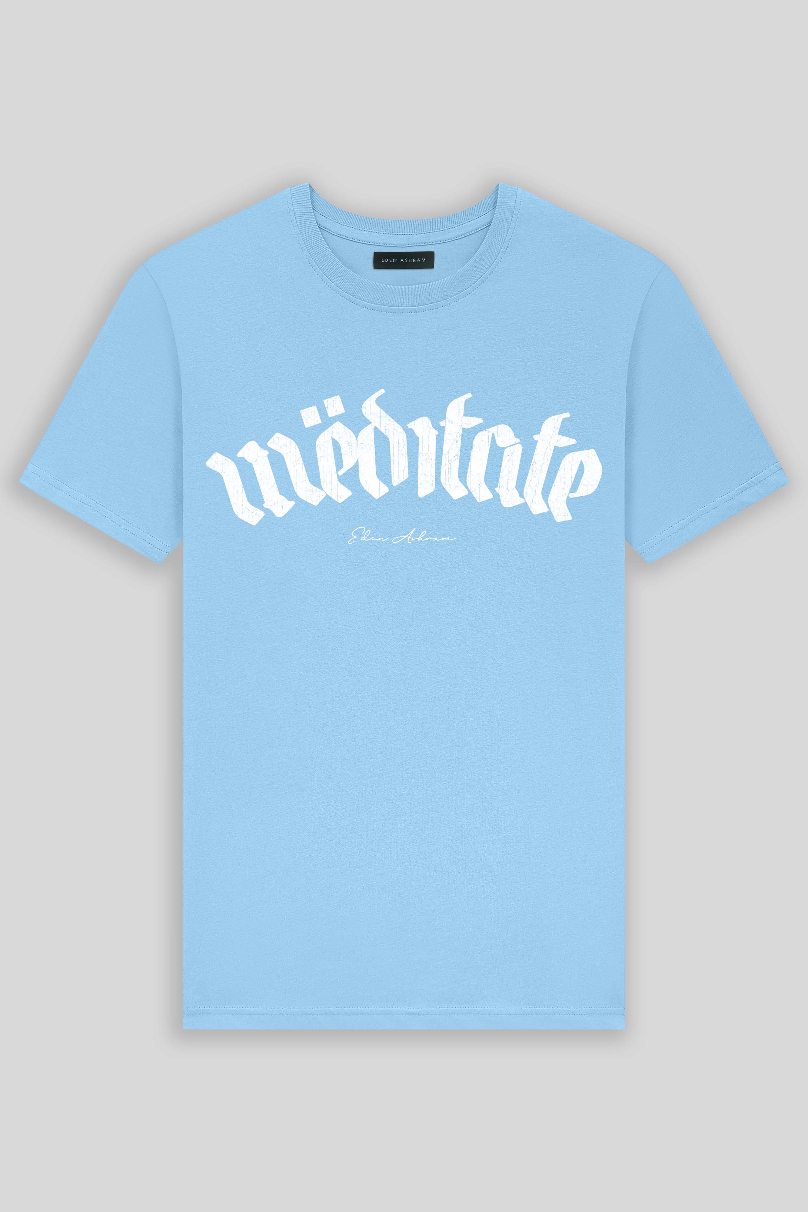 Eden Ashram Meditate Premium Classic T-Shirt Light Blue