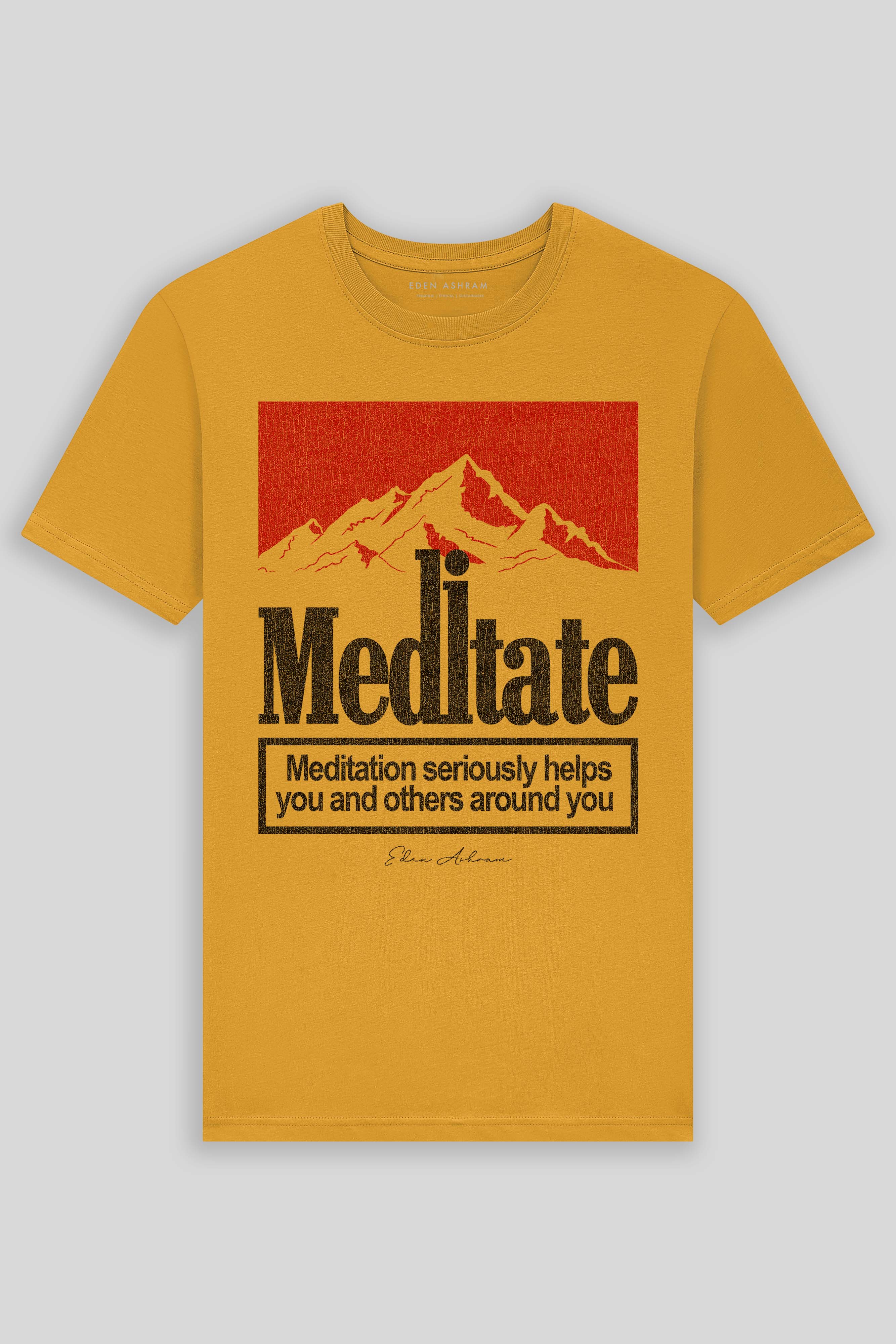 Eden Ashram Mediate Premium Classic T-Shirt Burnt Yellow
