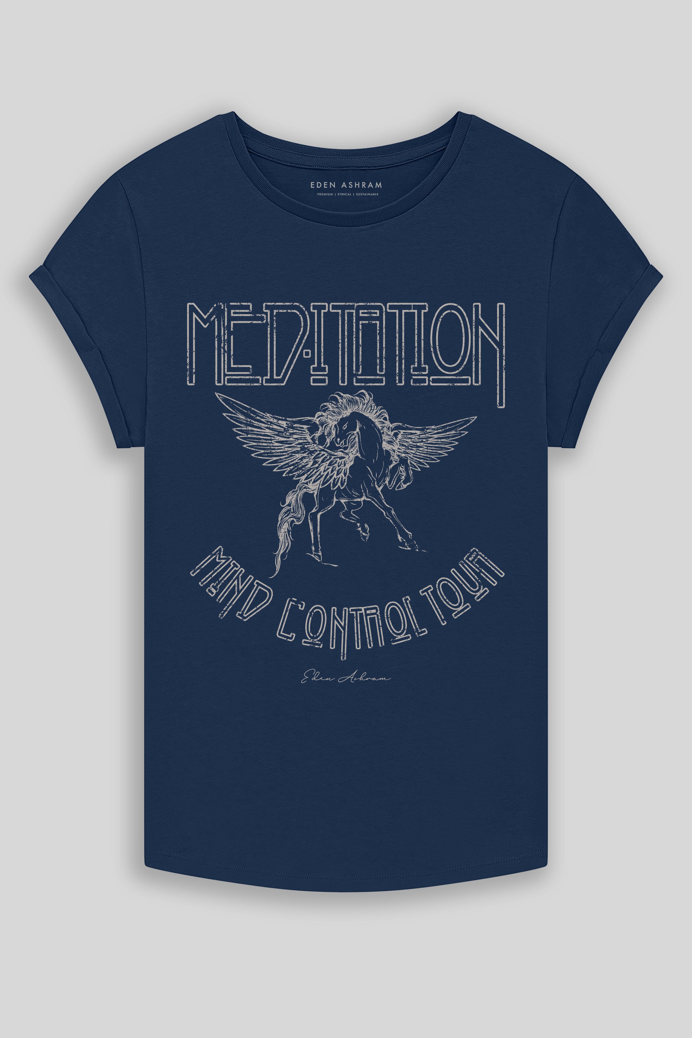 Eden Ashram Meditation Tour T-Shirt French Navy