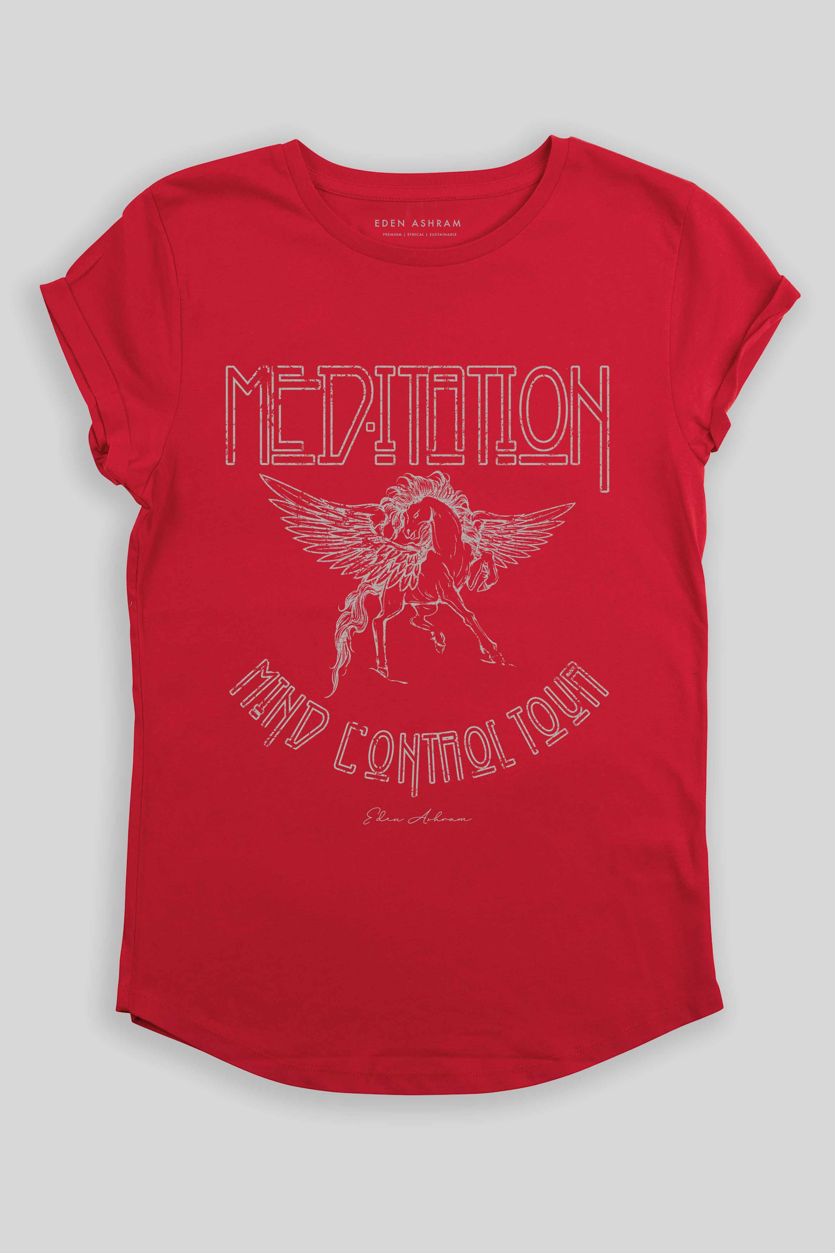 Eden Ashram Meditation Tour T-Shirt Red