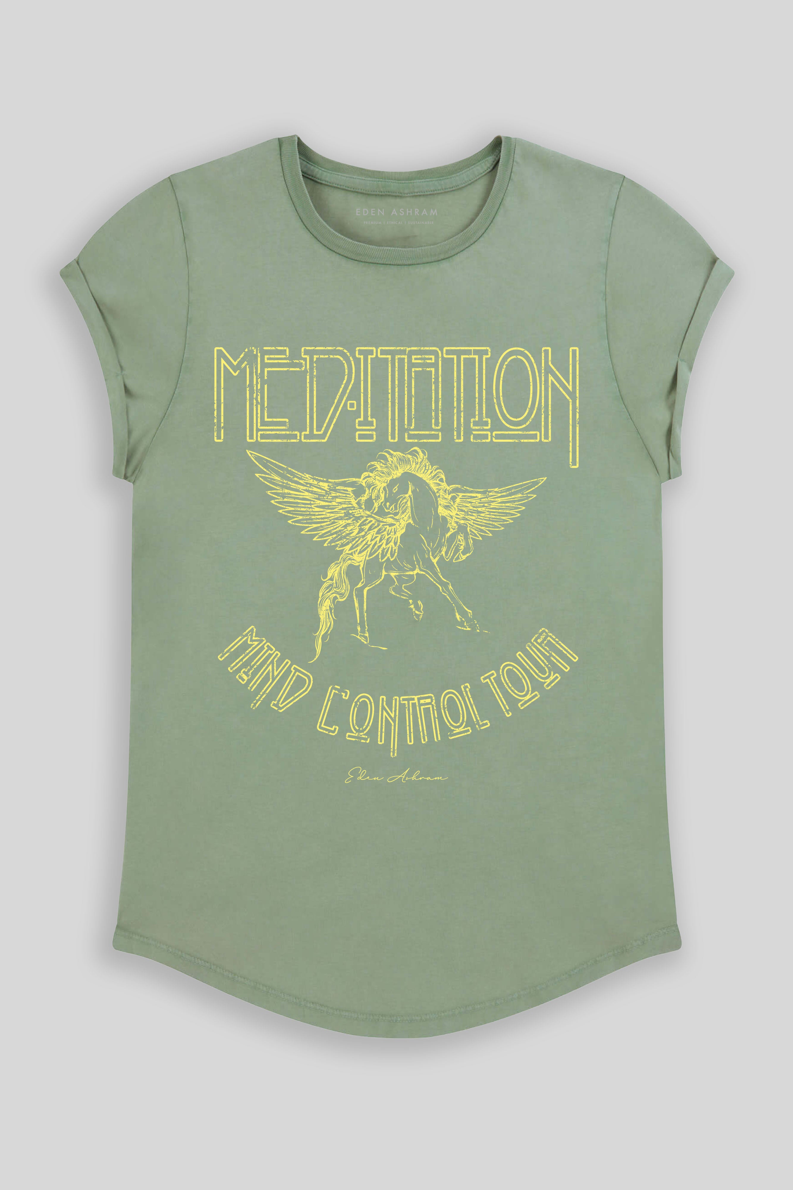 Eden Ashram Meditation Tour T-Shirt Stonewash Sage