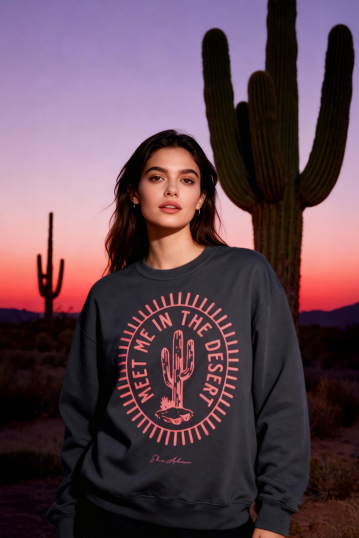 Eden Ashram Meet Me In The Desert Faded Sweatshirt