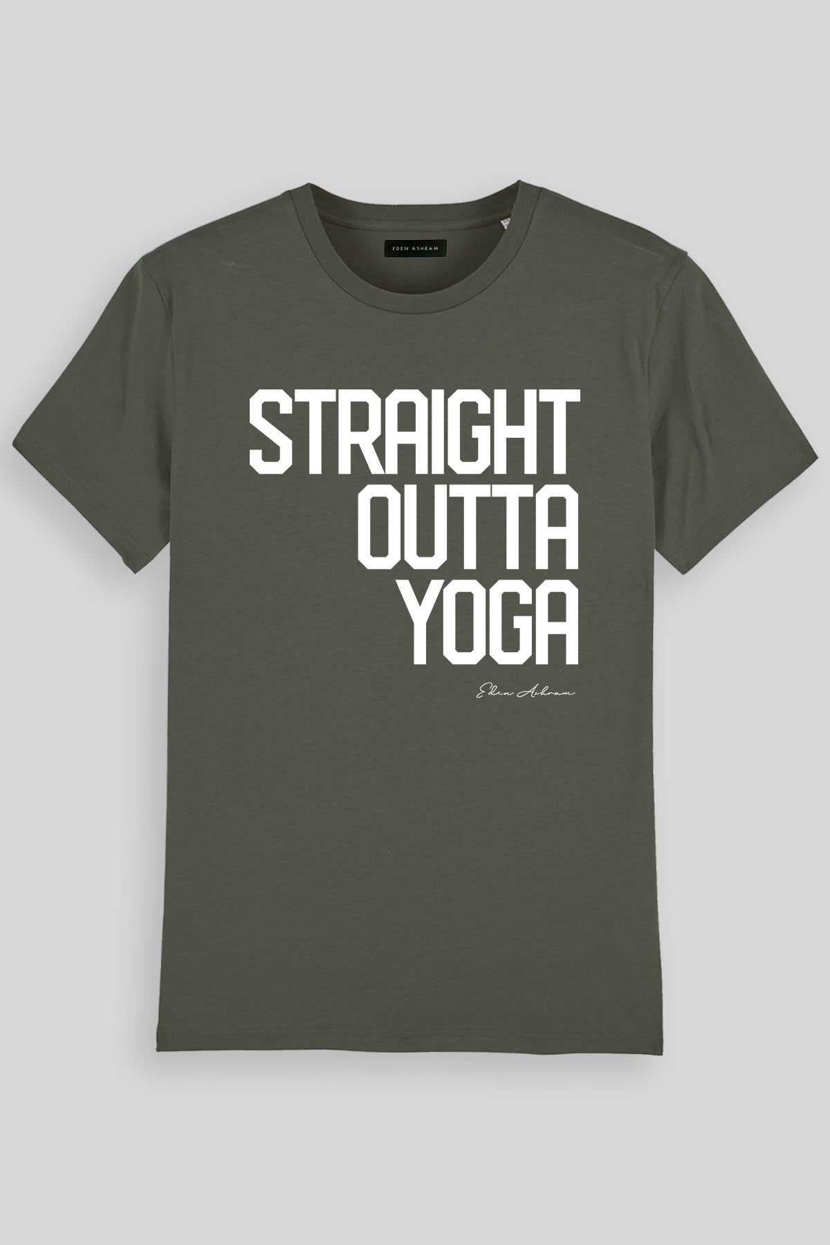 EDEN ASHRAM Straight Outta Yoga - Premium Classic T-Shirt Khaki
