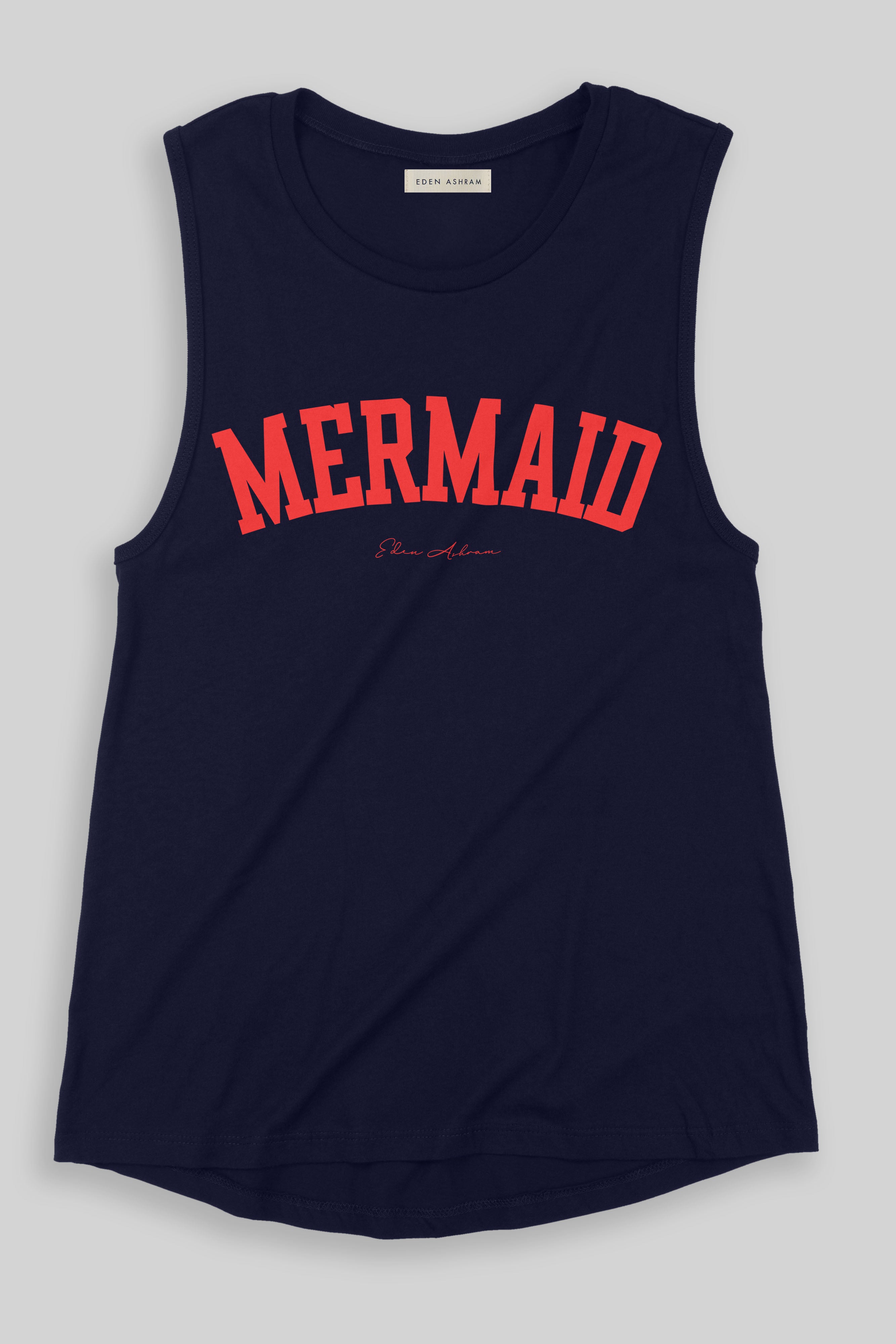 EDEN ASHRAM Mermaid Jersey Muscle Tank Navy