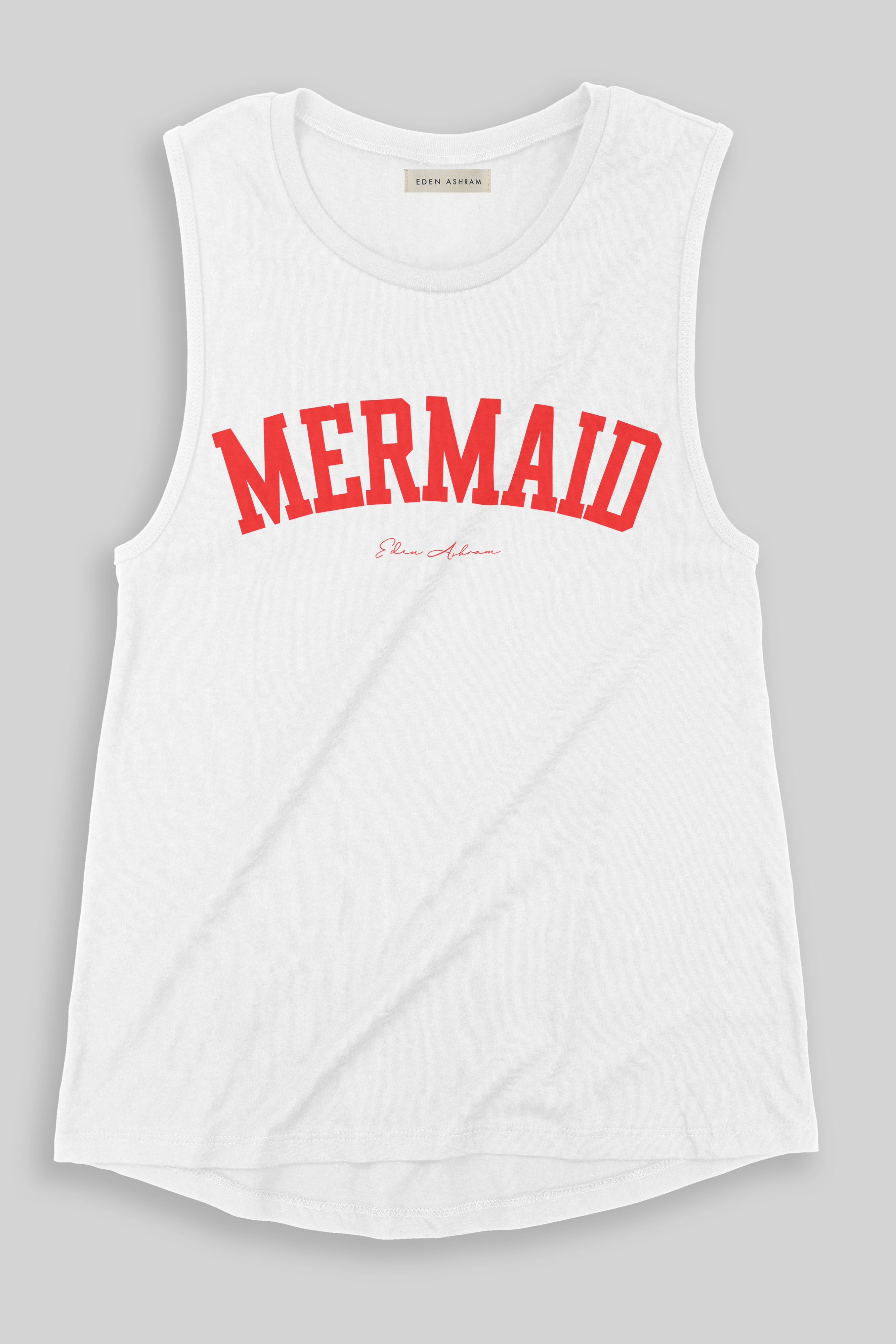 EDEN ASHRAM Mermaid Premium Jersey Muscle Tank Vintage White