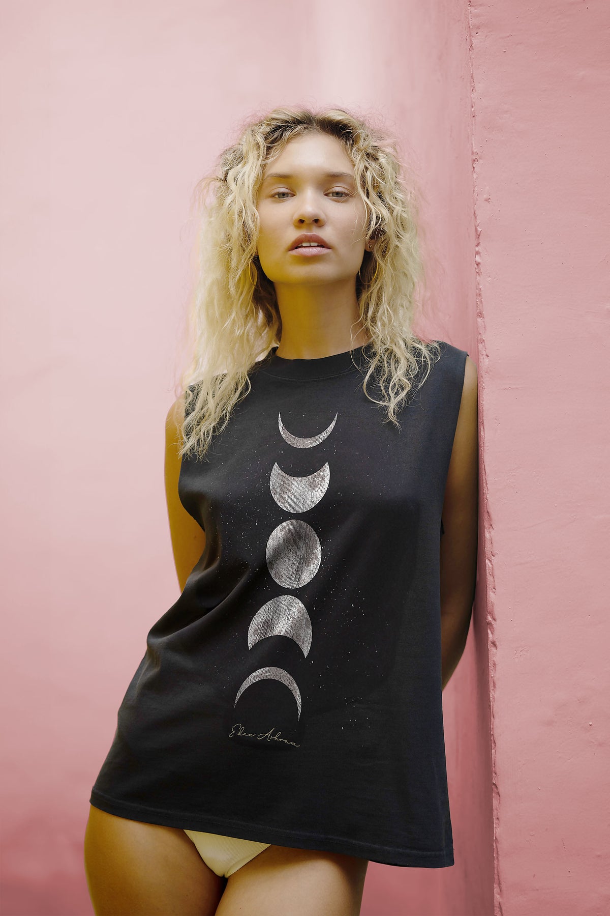 Pink Rocker Tank Mystical Moon Heavy Faded Rocker Tank