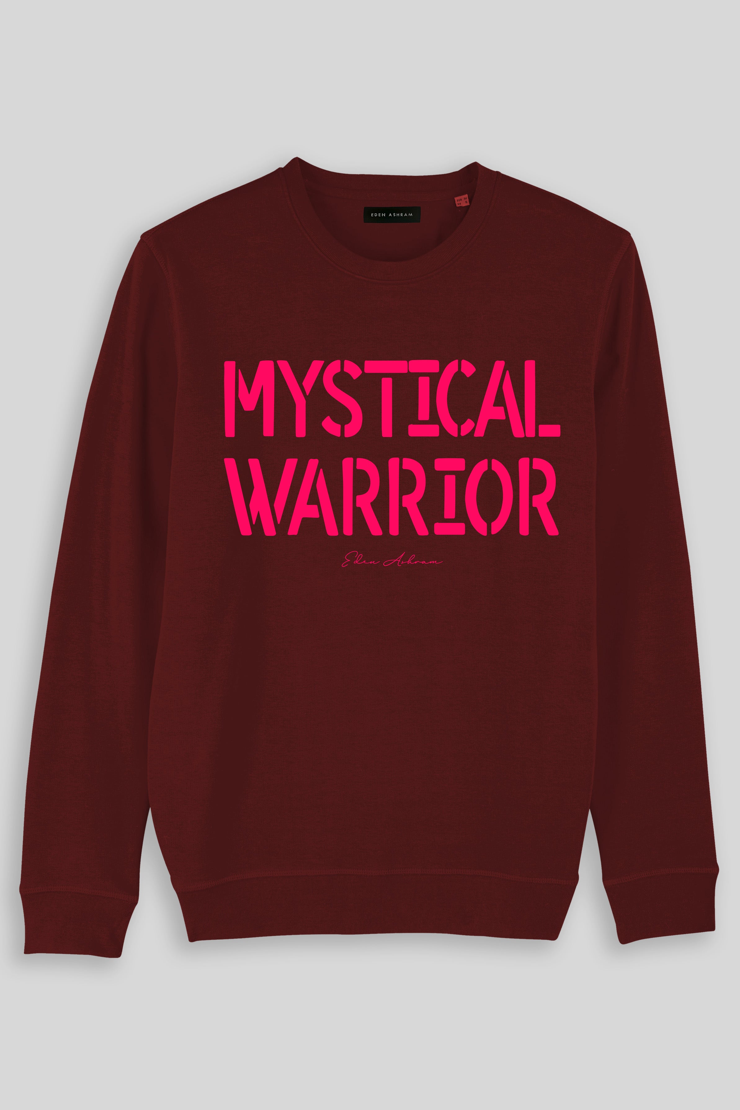 Eden Ashram Mystical Warrior Premium Crew Neck Sweatshirt Burgundy