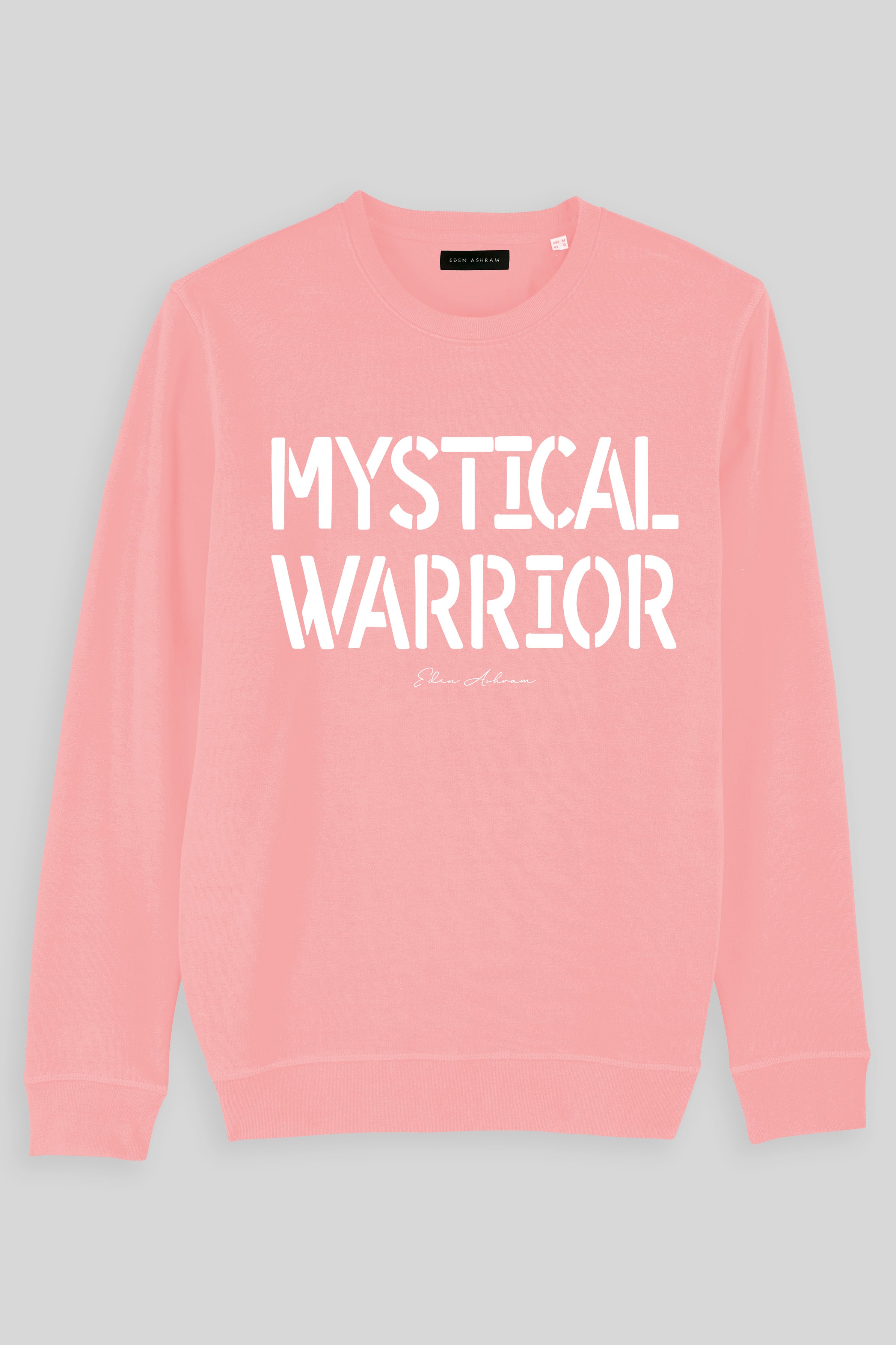 Eden Ashram Mystical Warrior Premium Crew Neck Sweatshirt Coral Pink