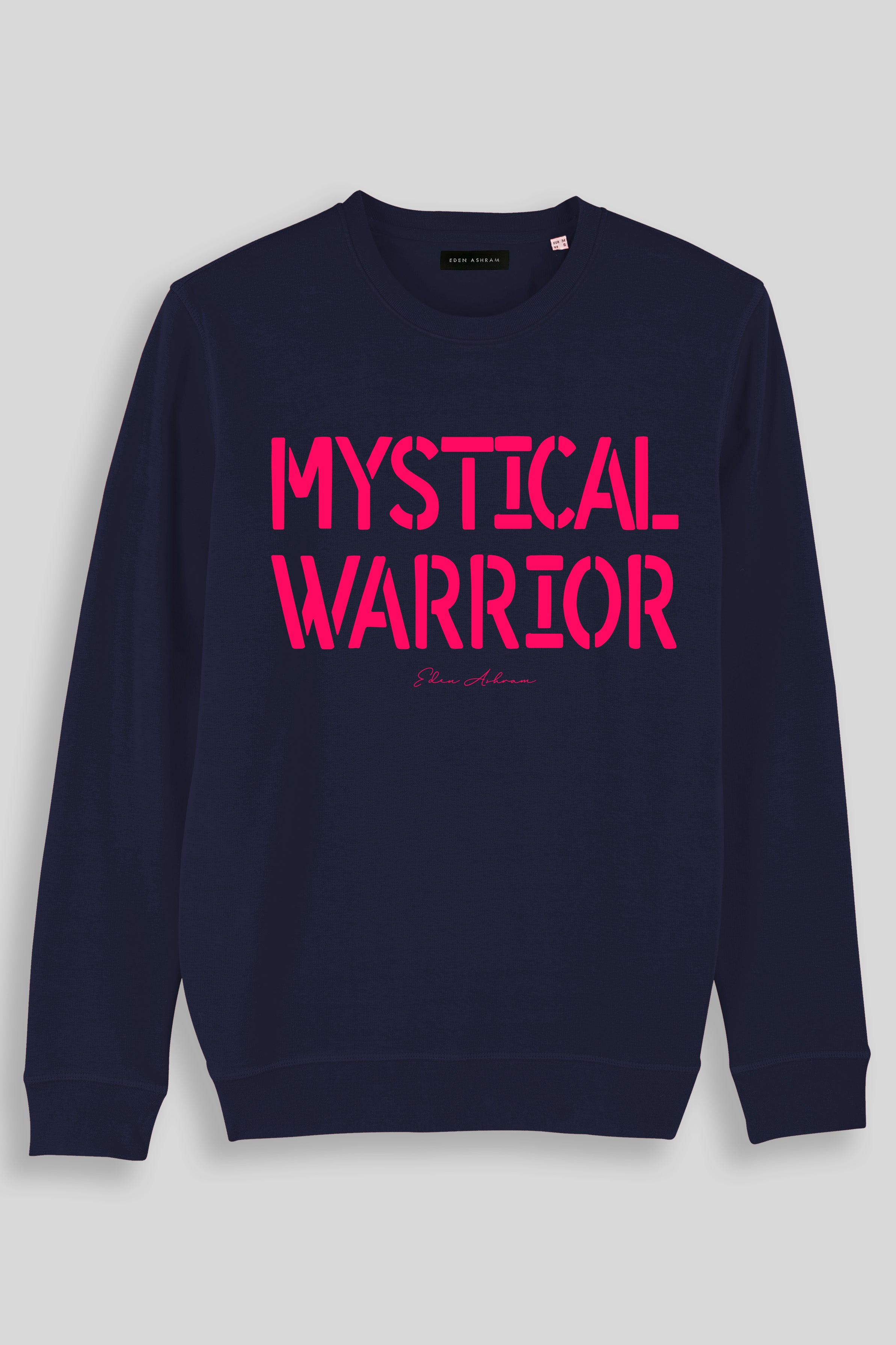 Eden Ashram Mystical Warrior Premium Crew Neck Sweatshirt Navy